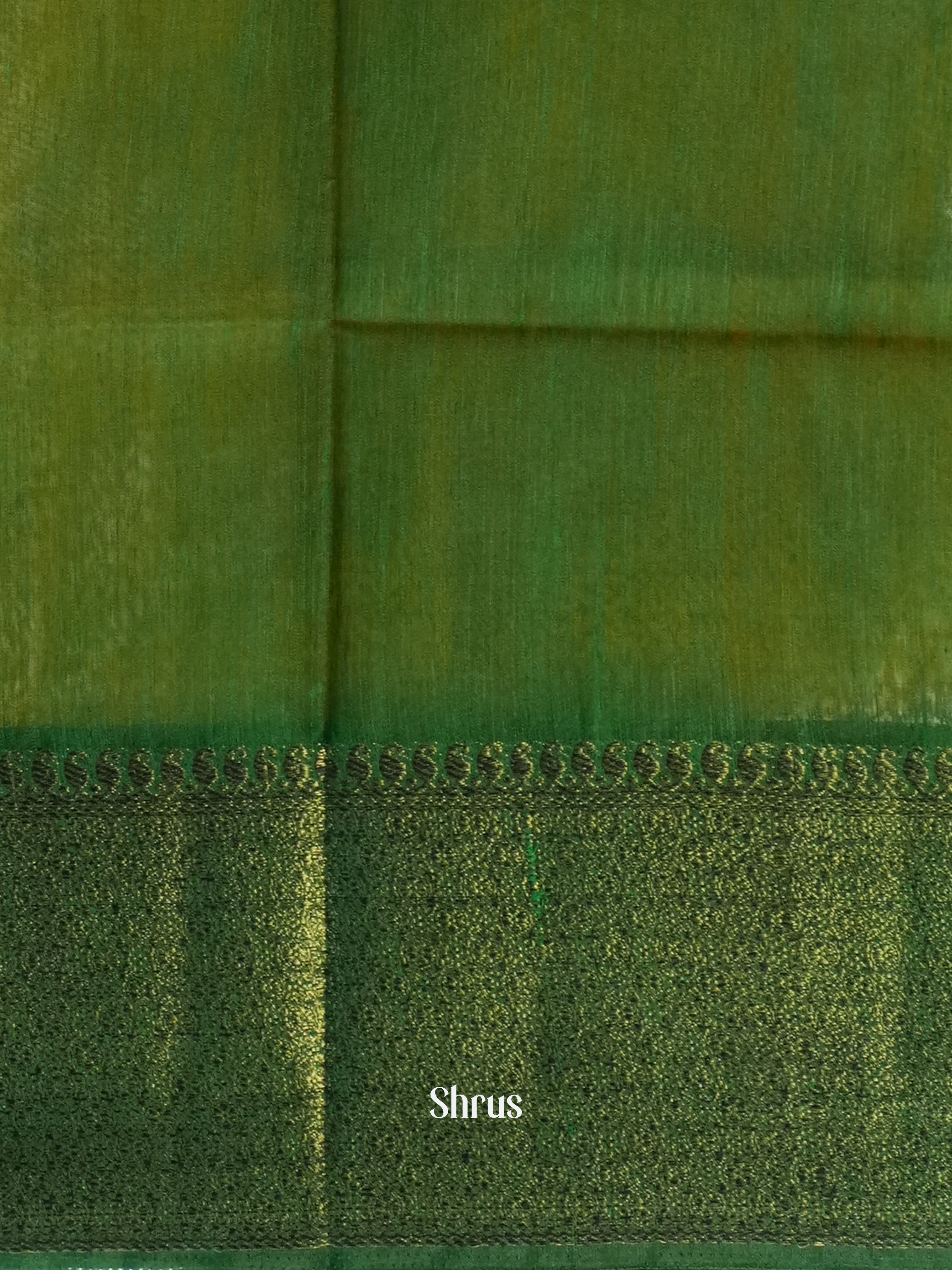 Brick & Green - Semi Jute Saree