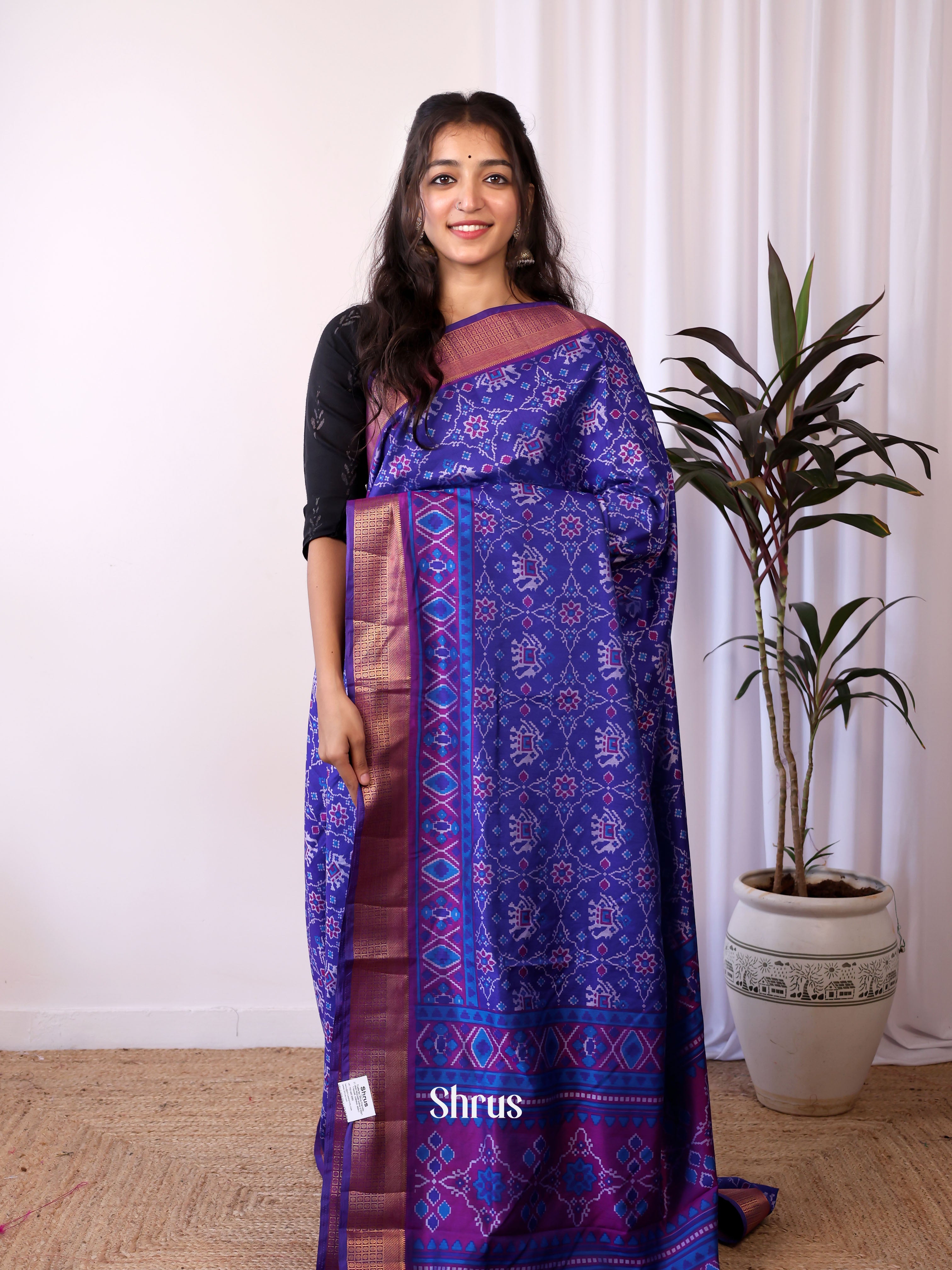 Blue & Purple- Semi patola saree