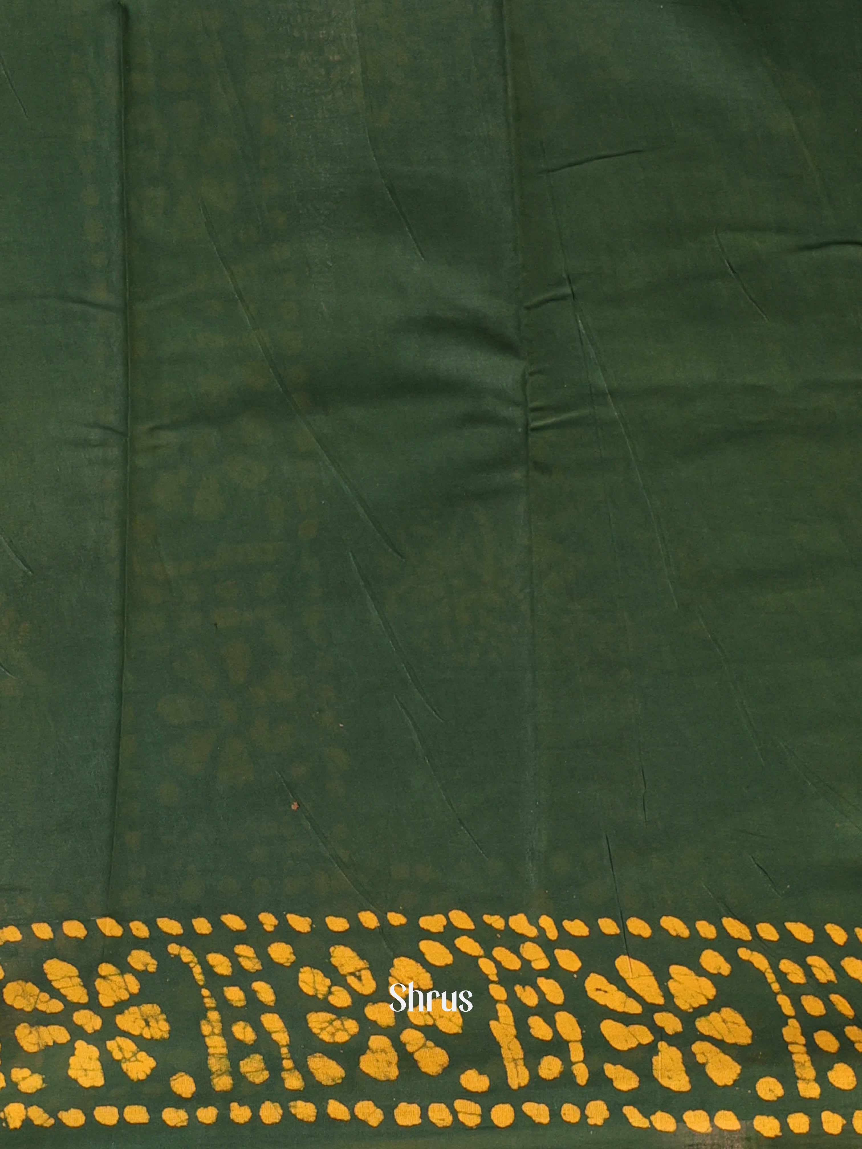 Green & Mustard - Cotton Saree