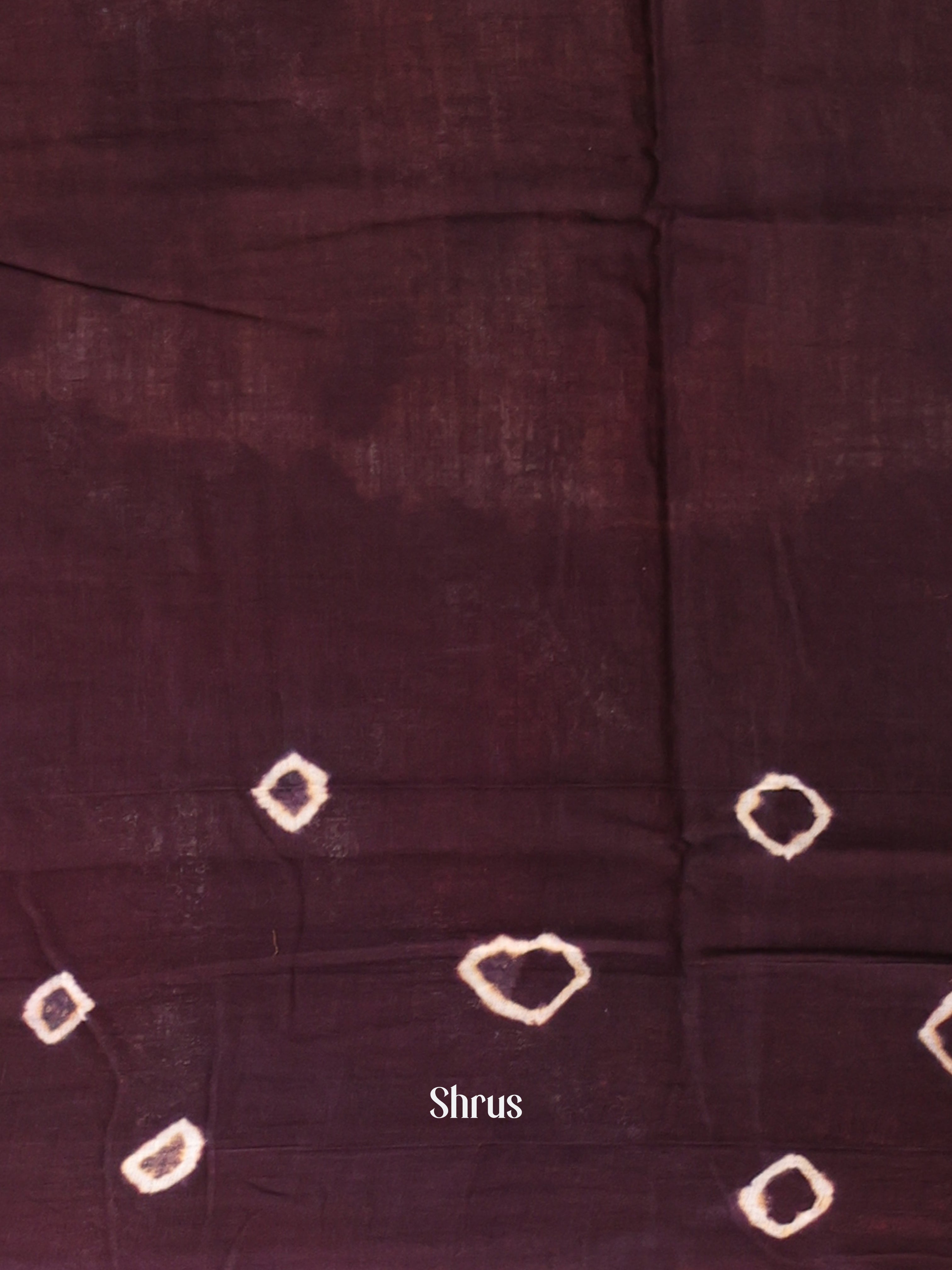 Biscuit & Dark Purple- Cotton Saree