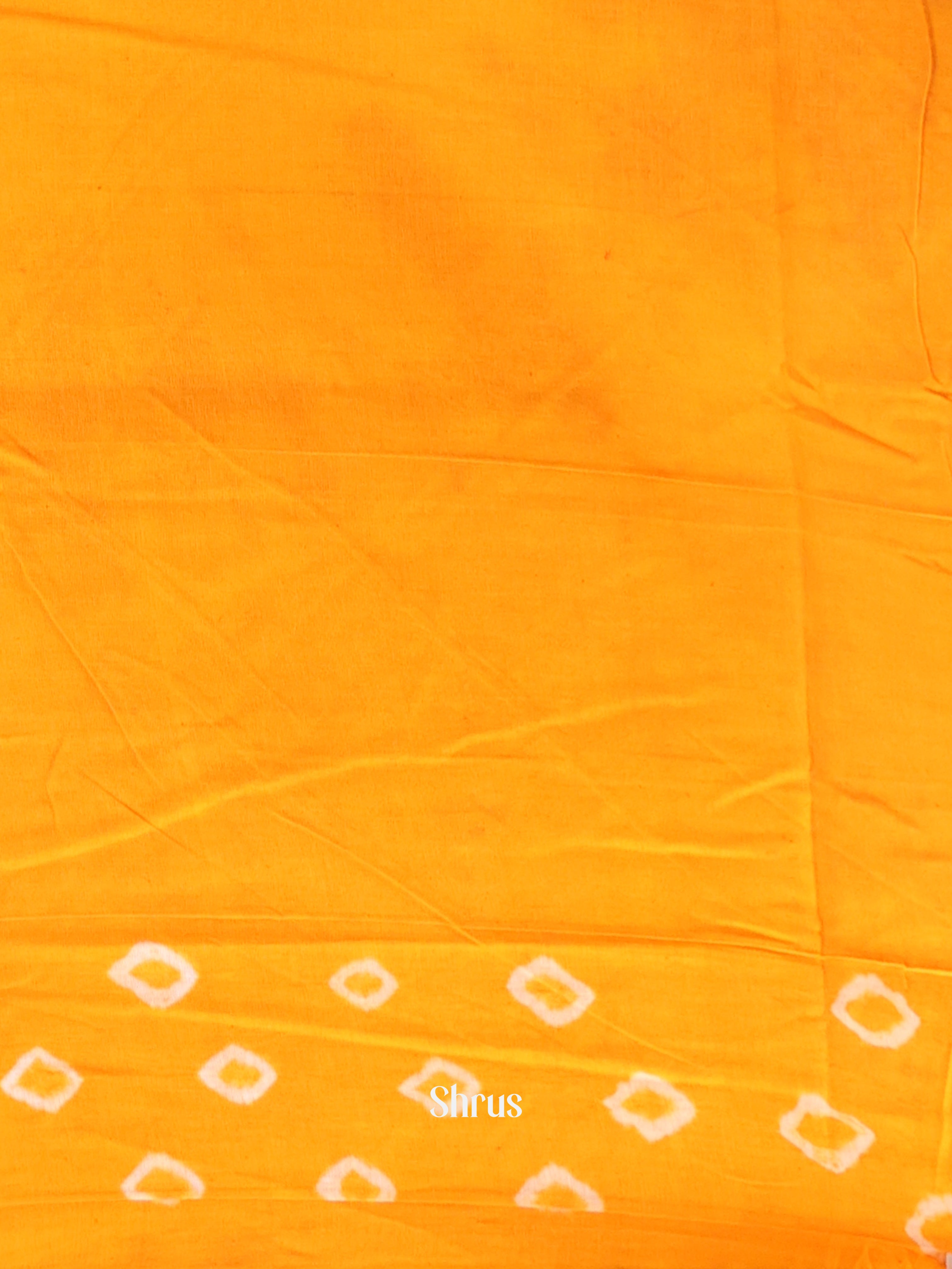 Red & Mustard - Cotton Saree