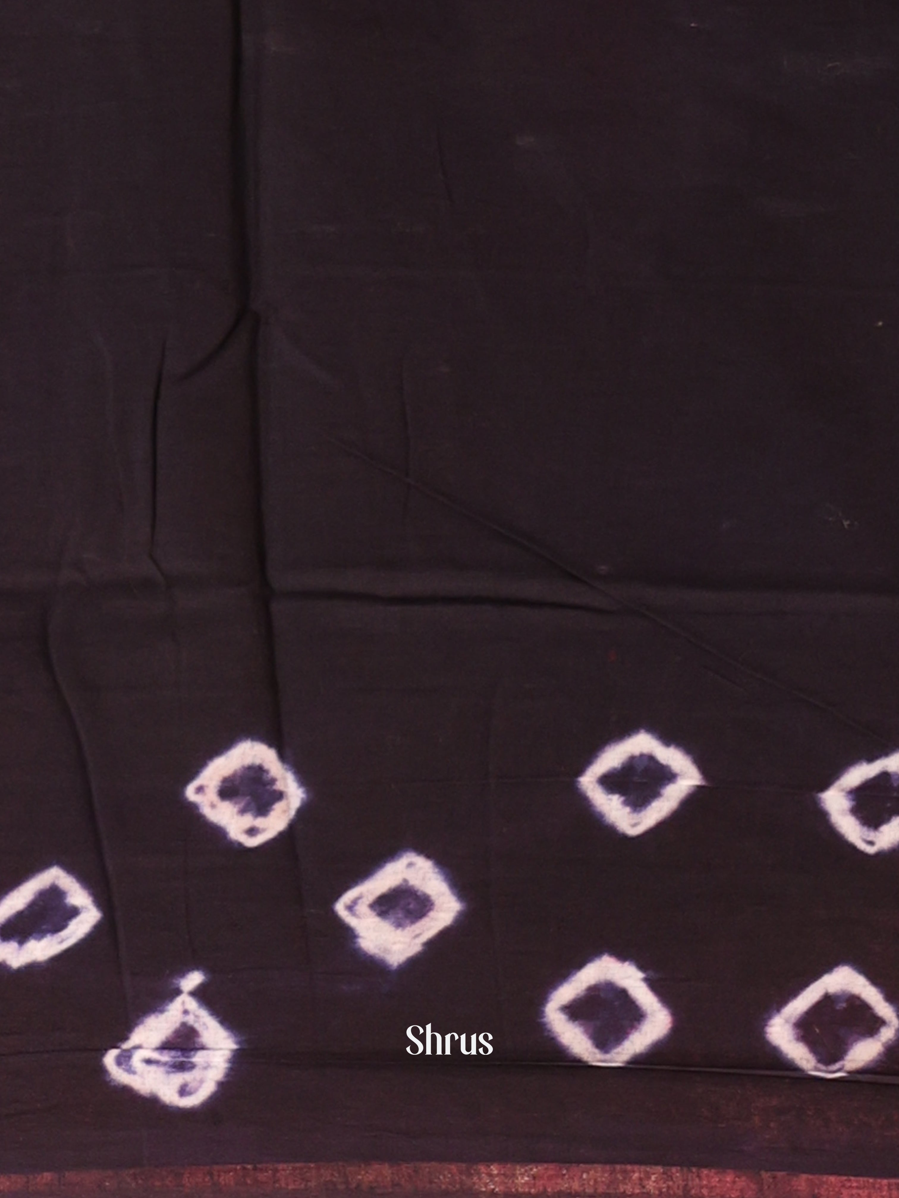 Dark Purple & Peach - Cotton Saree