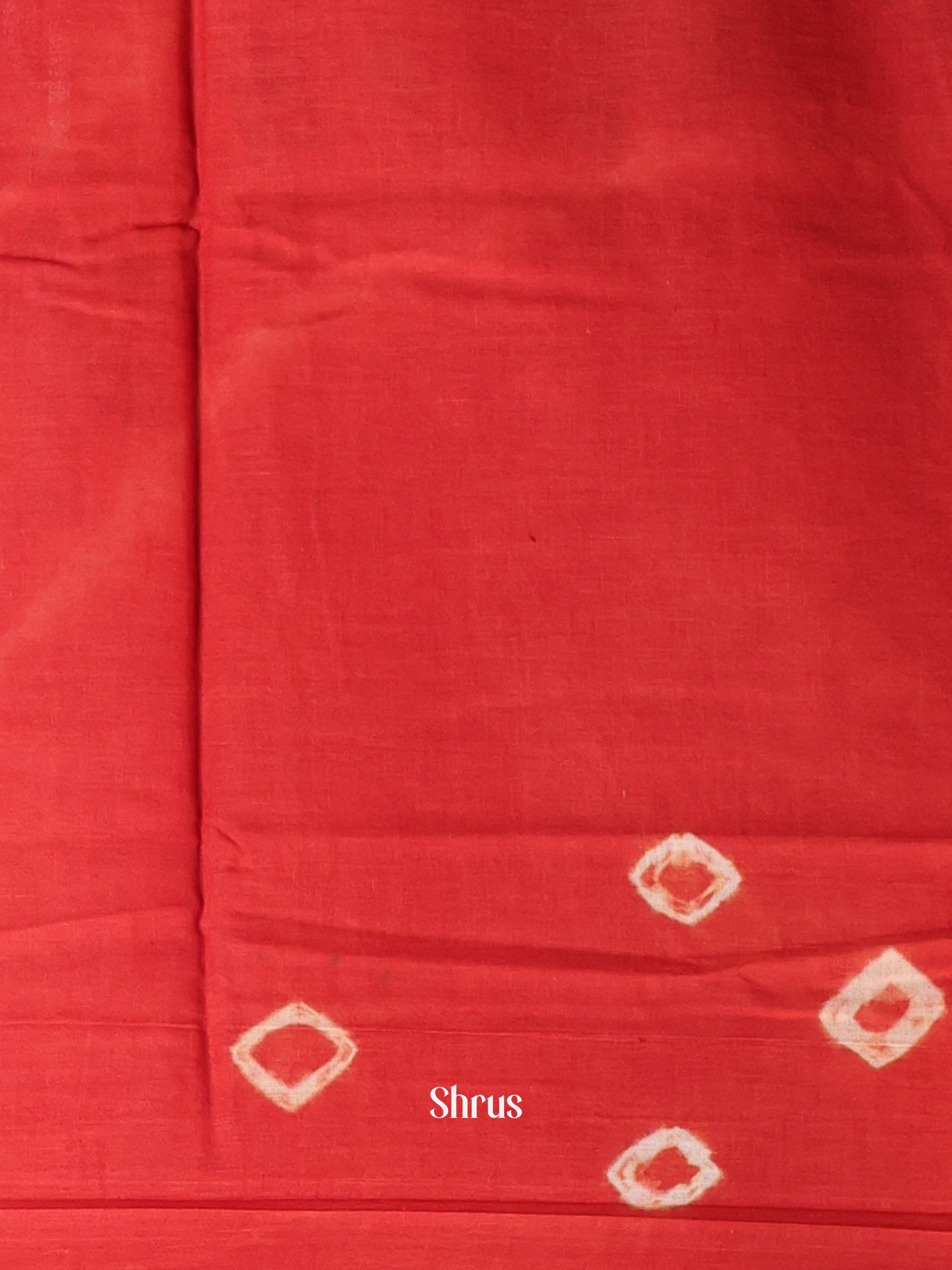 Maroon & Red - Cotton Saree