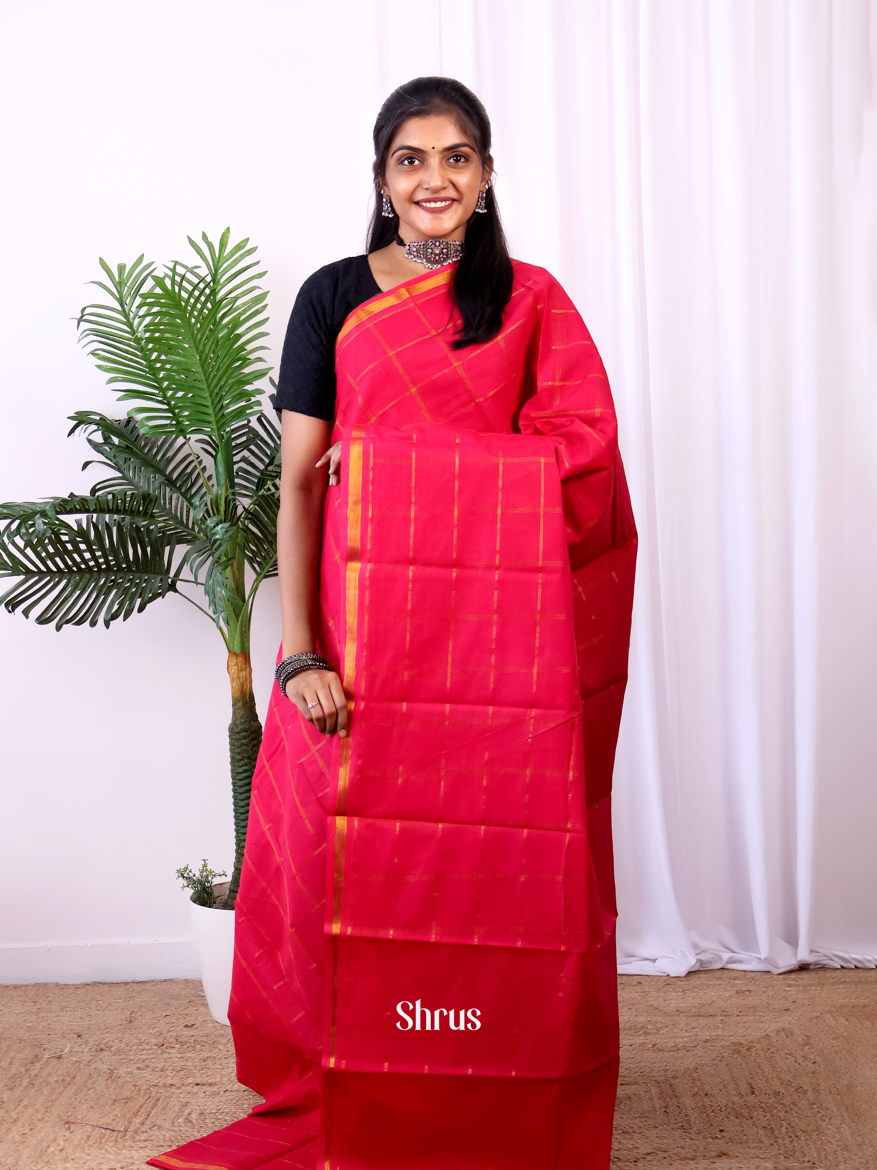 Red - Sungudi Cotton Saree