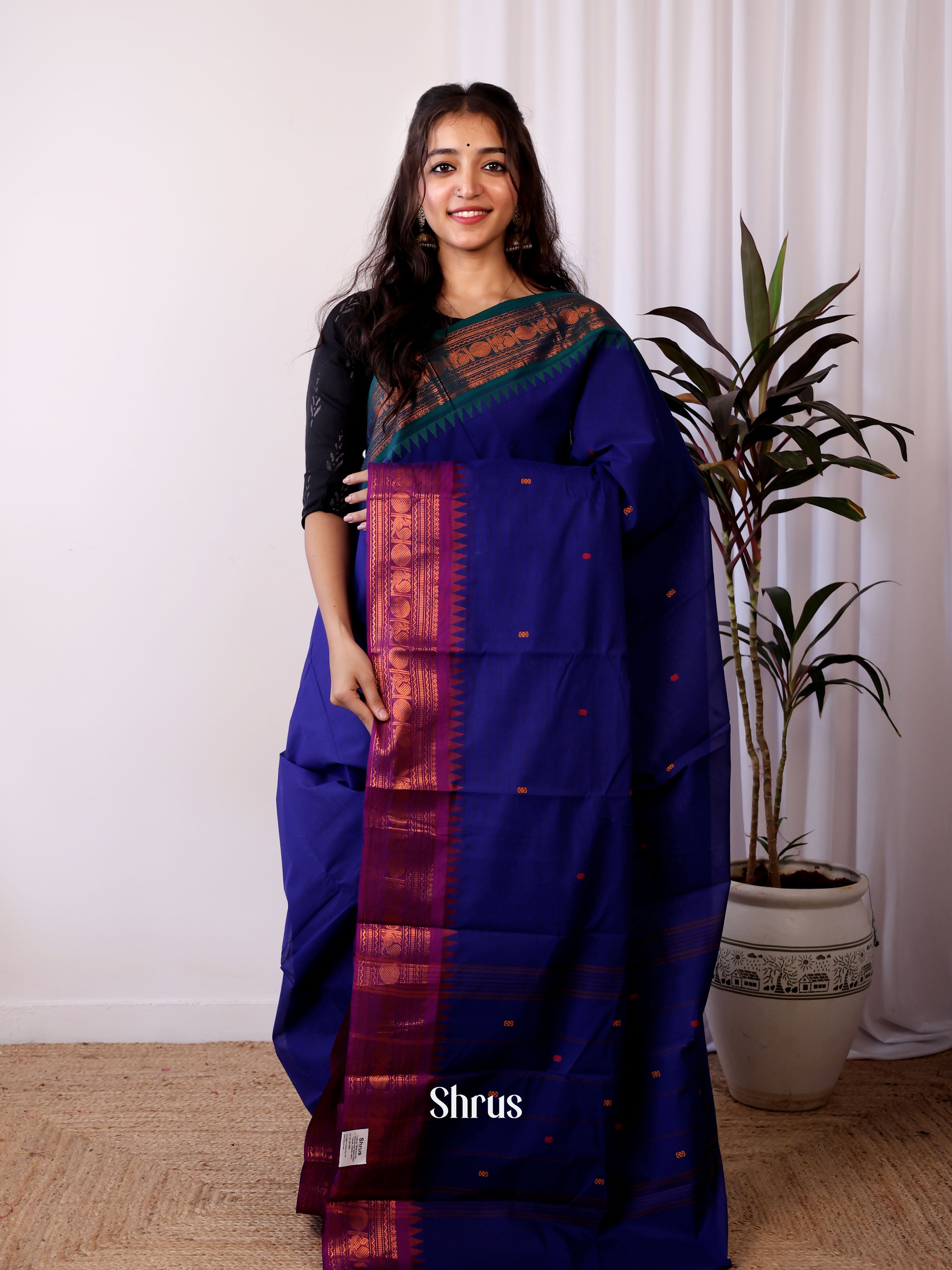 Blue & Green - Chettinad Cotton Saree