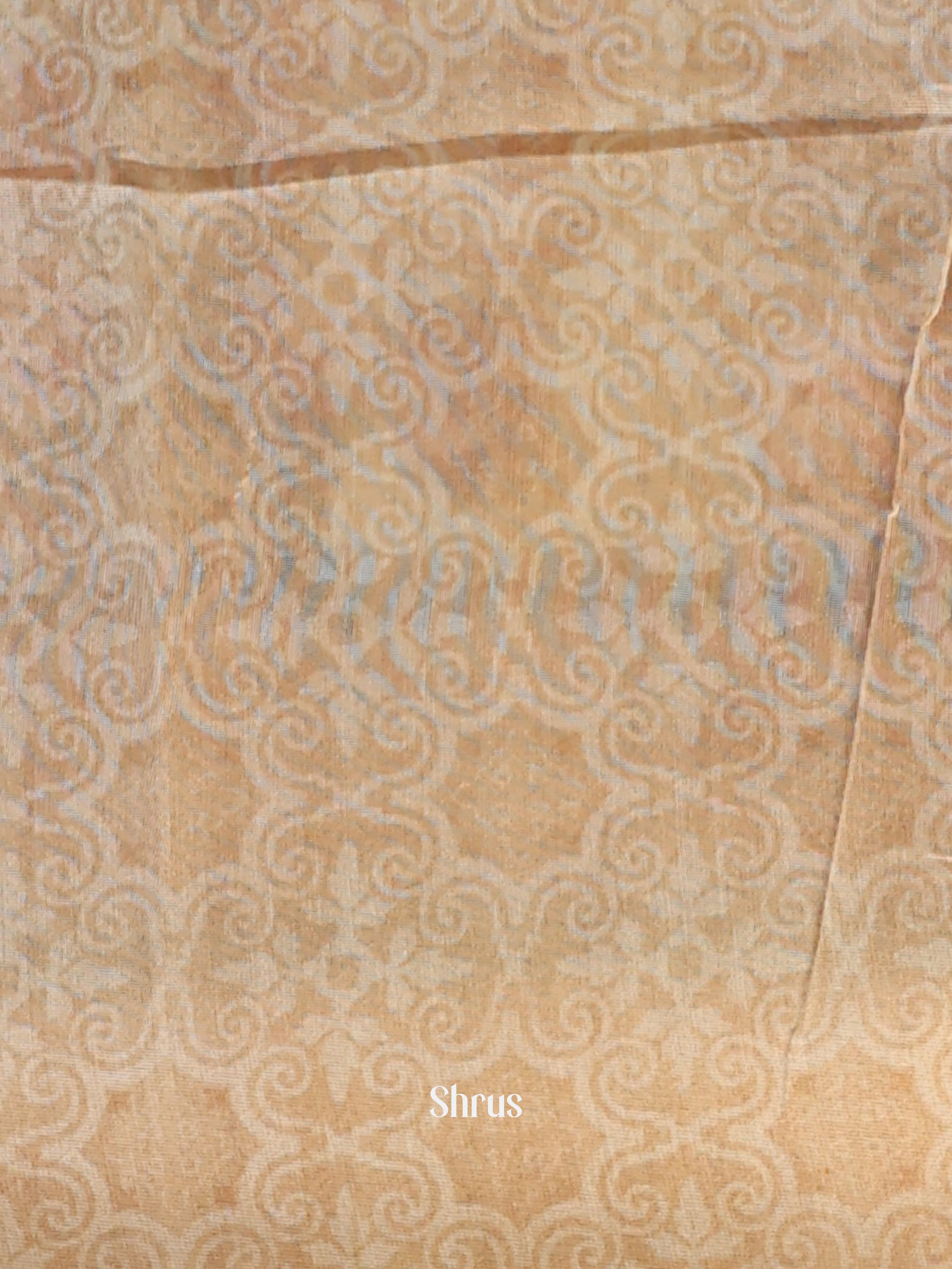 Cream & Brown- Semi Jute Saree