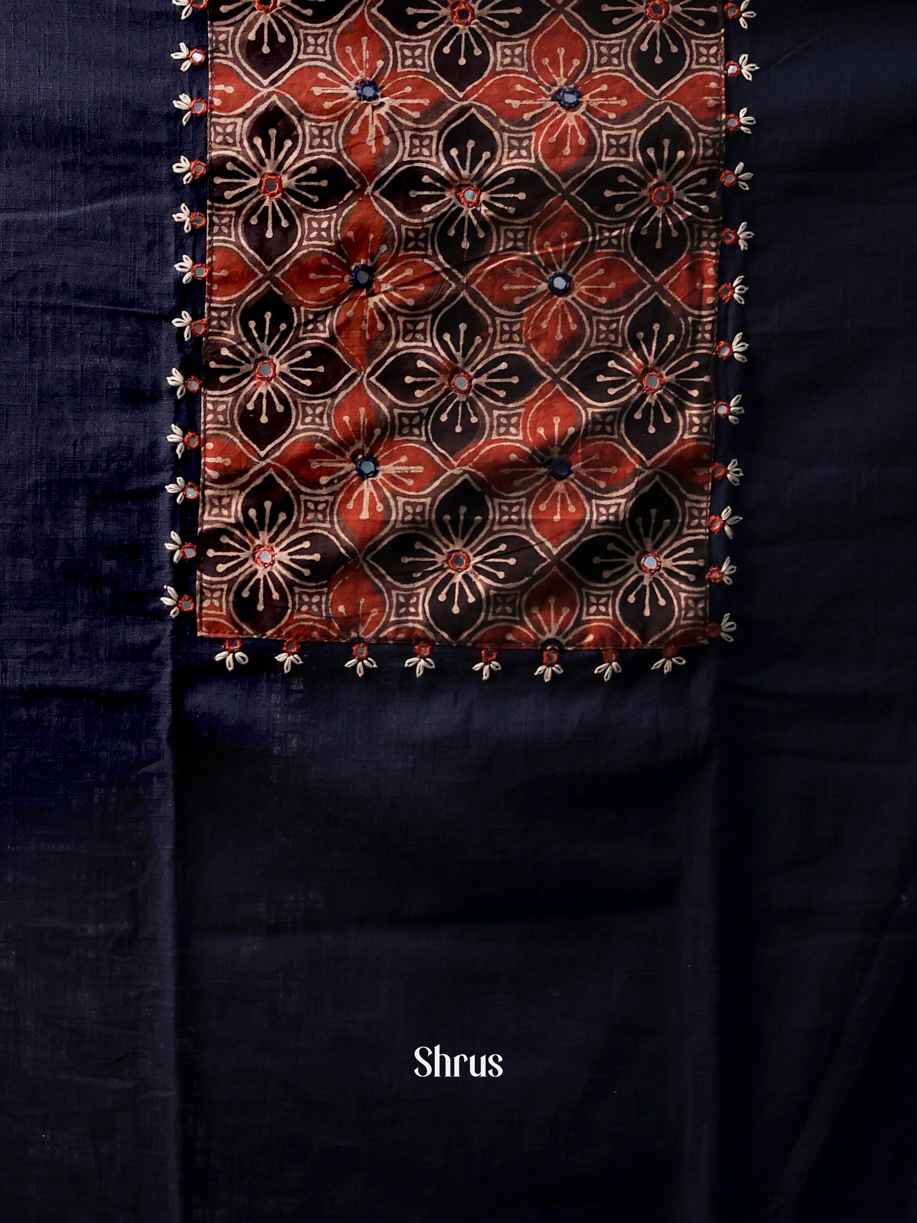 Blue & Red - Cotton salwar