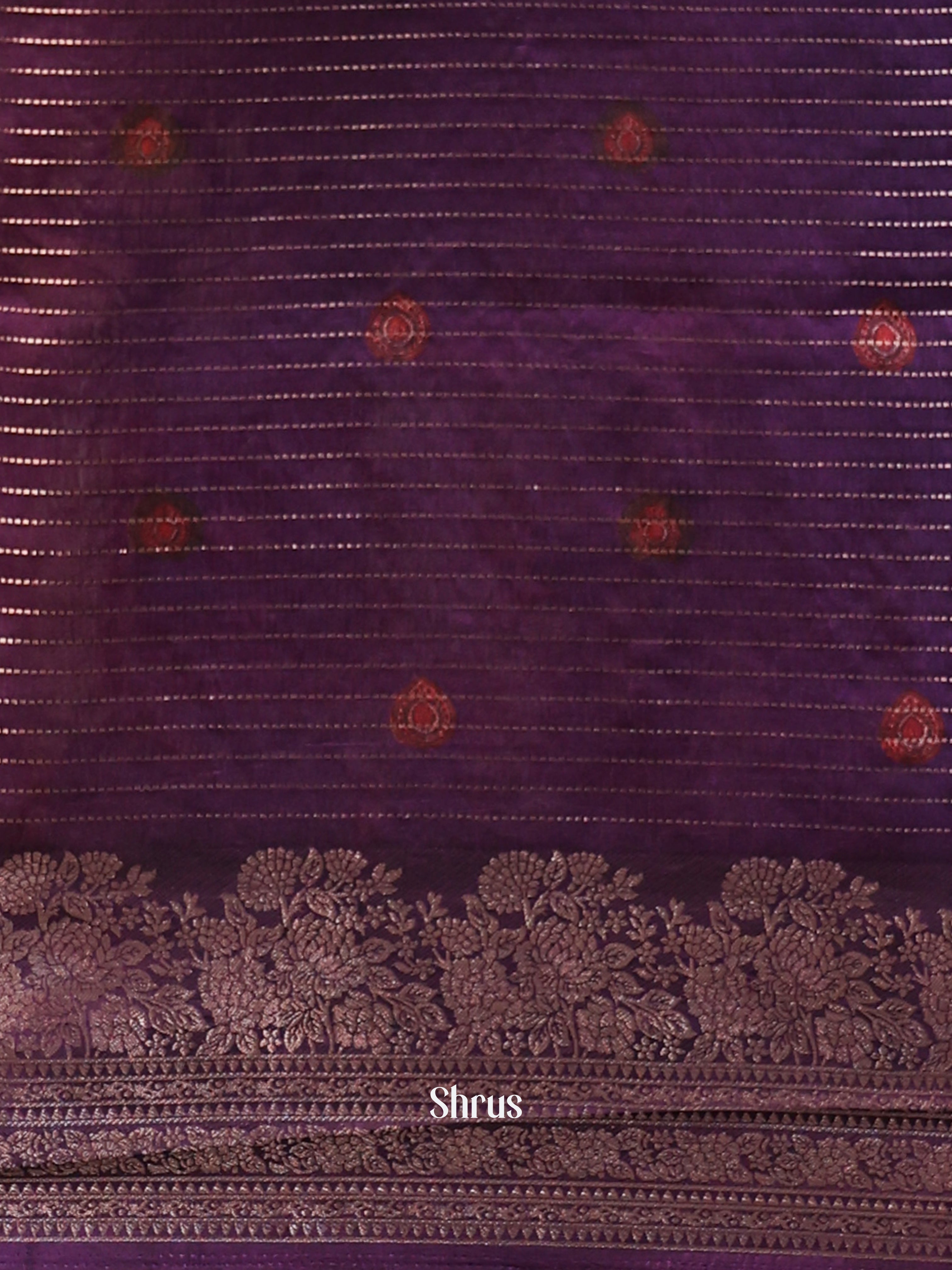 Lavender & Purple- Semi Dola silk Saree