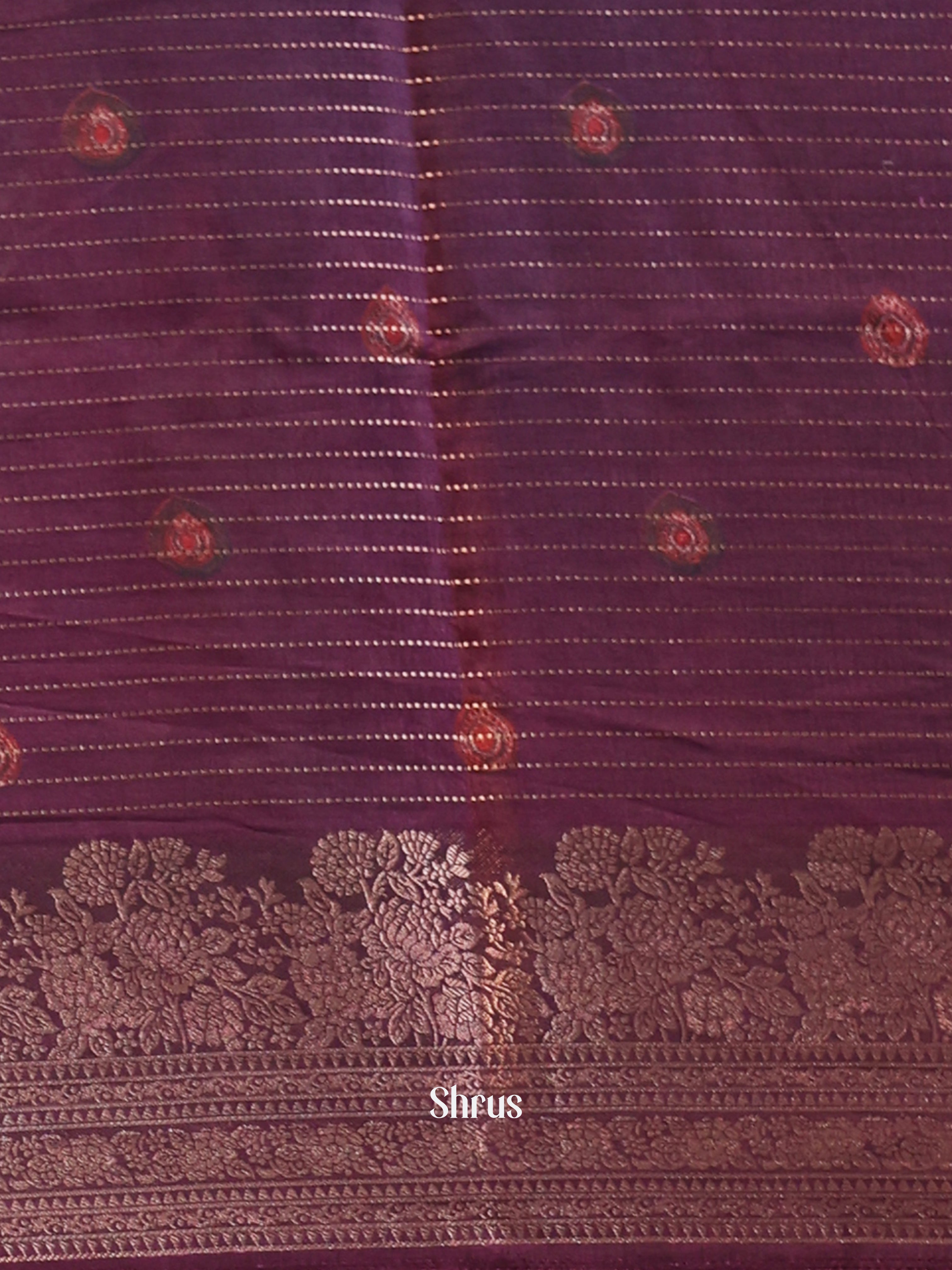 Onion PInk & Purple- Semi Dola silk Saree