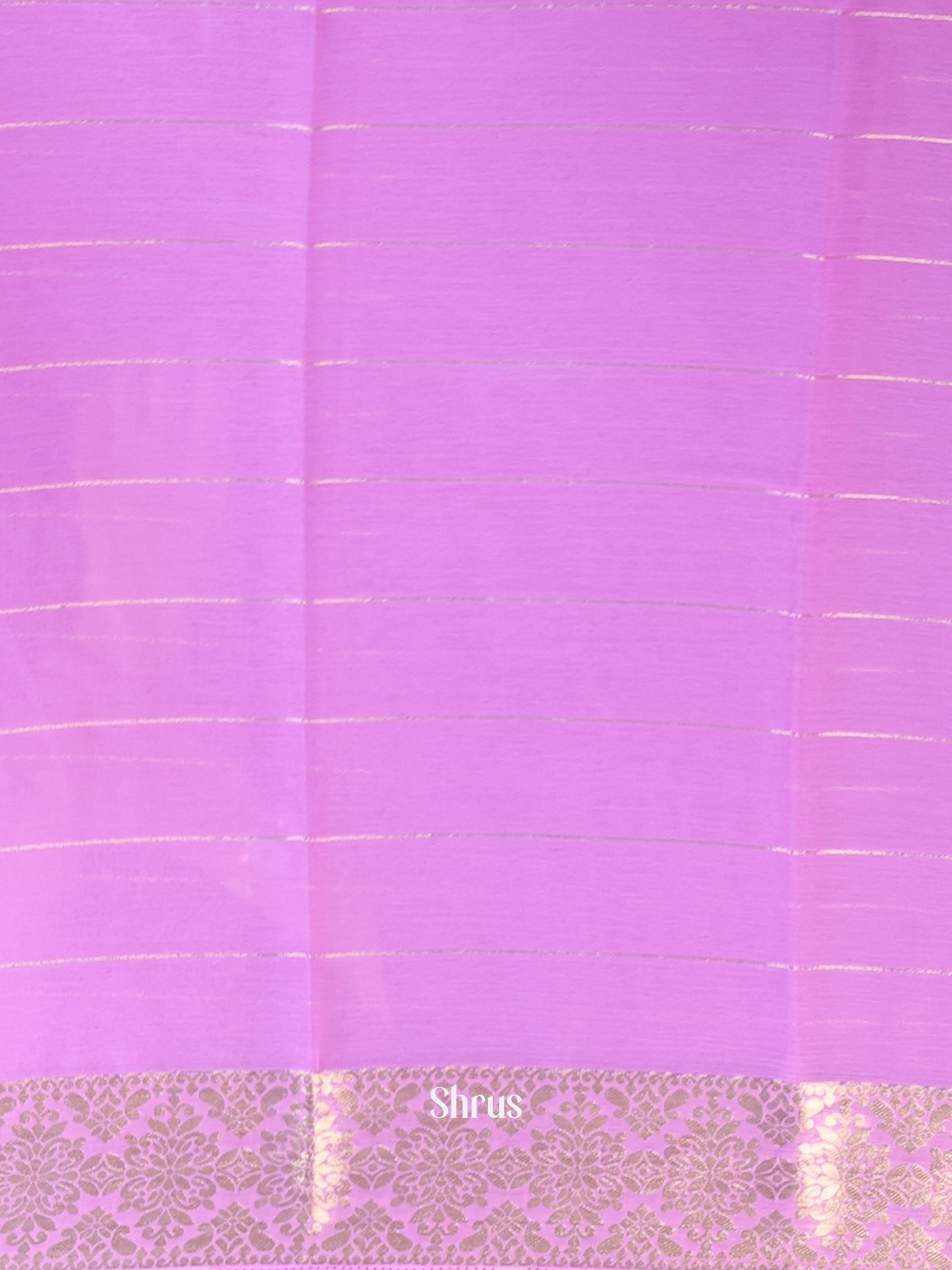 Purple - Semi Mysoresilk Saree