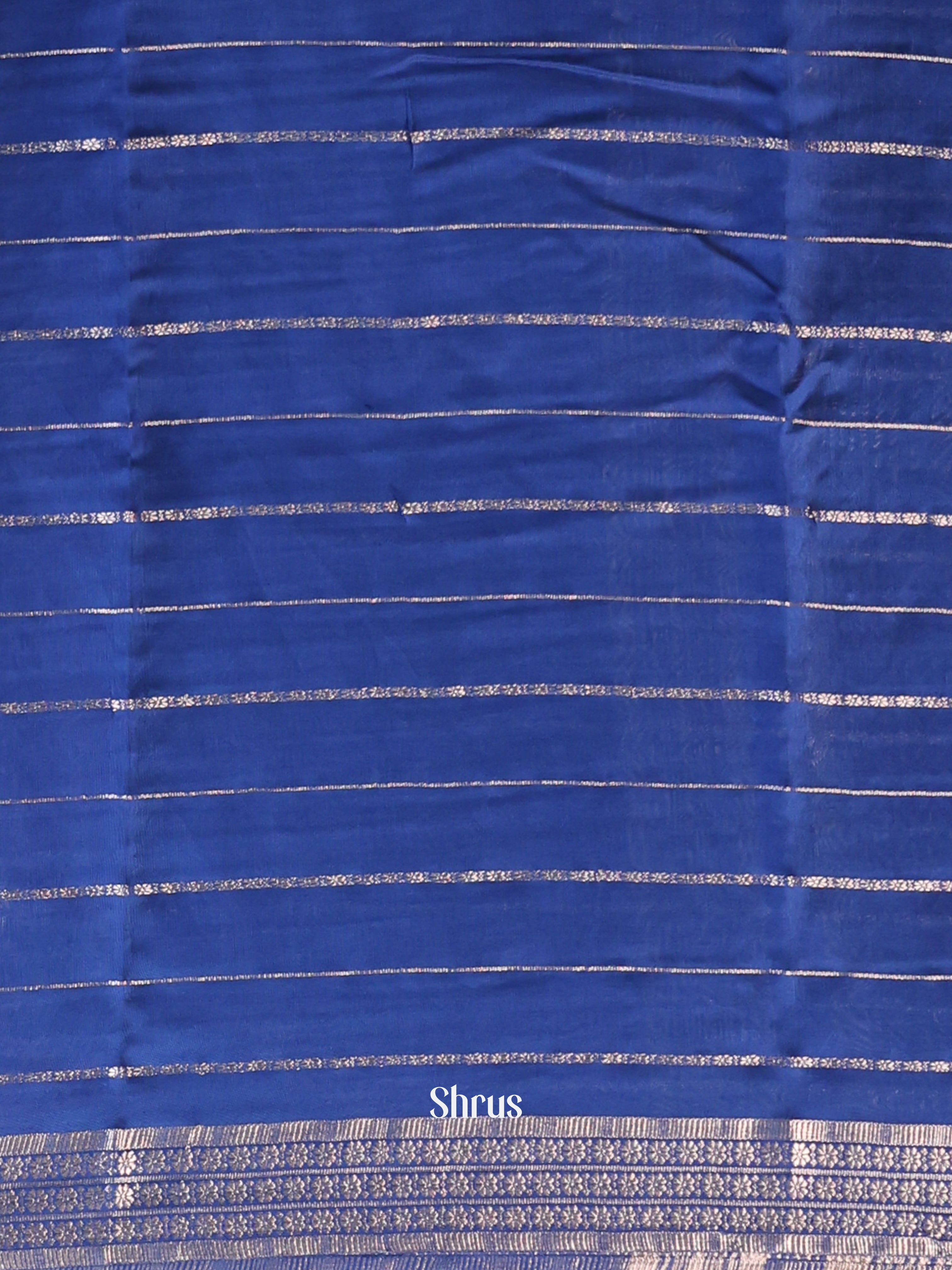 Blue - Semi Mysoresilk Saree