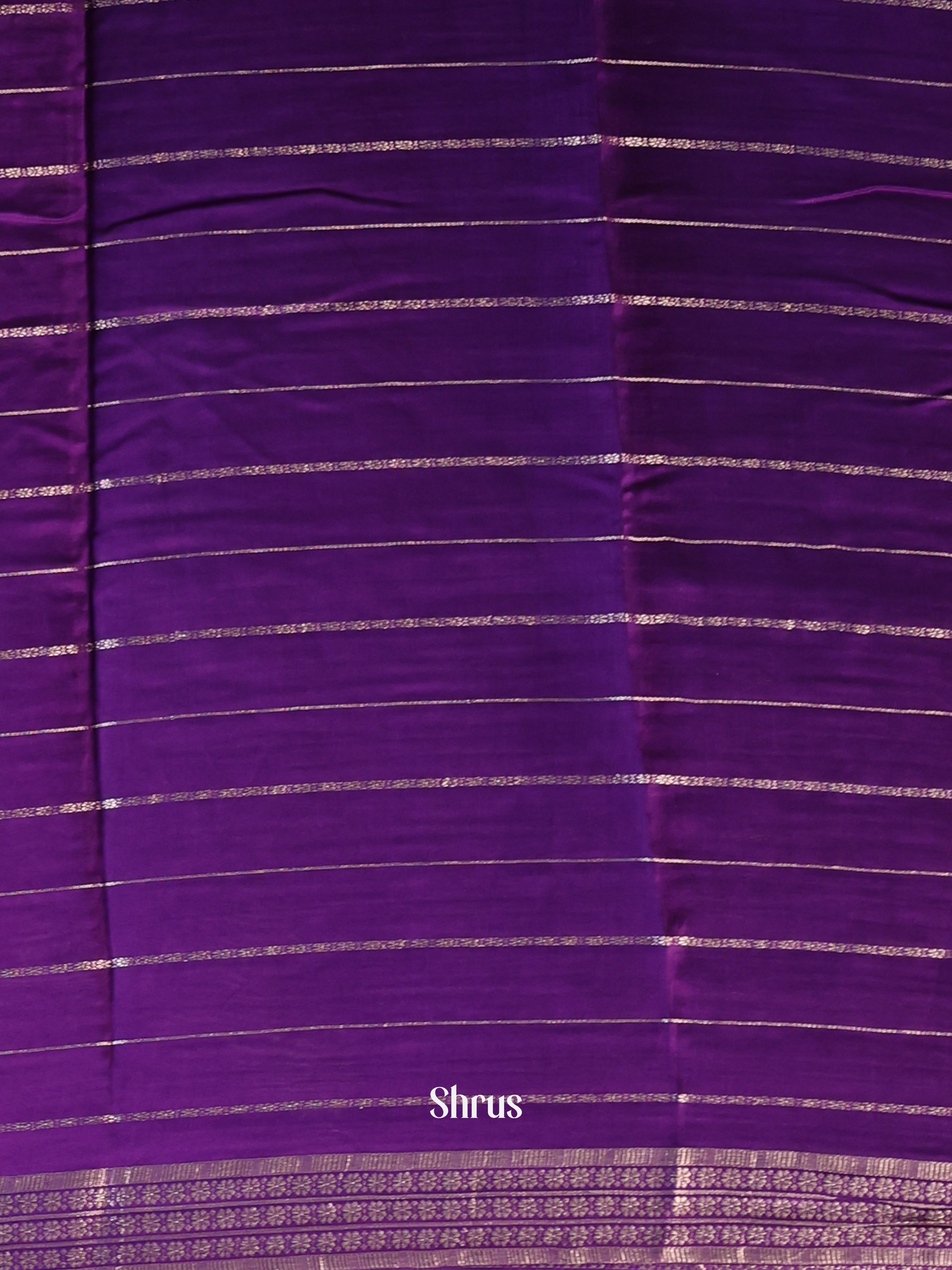 Purple - Semi Mysoresilk Saree