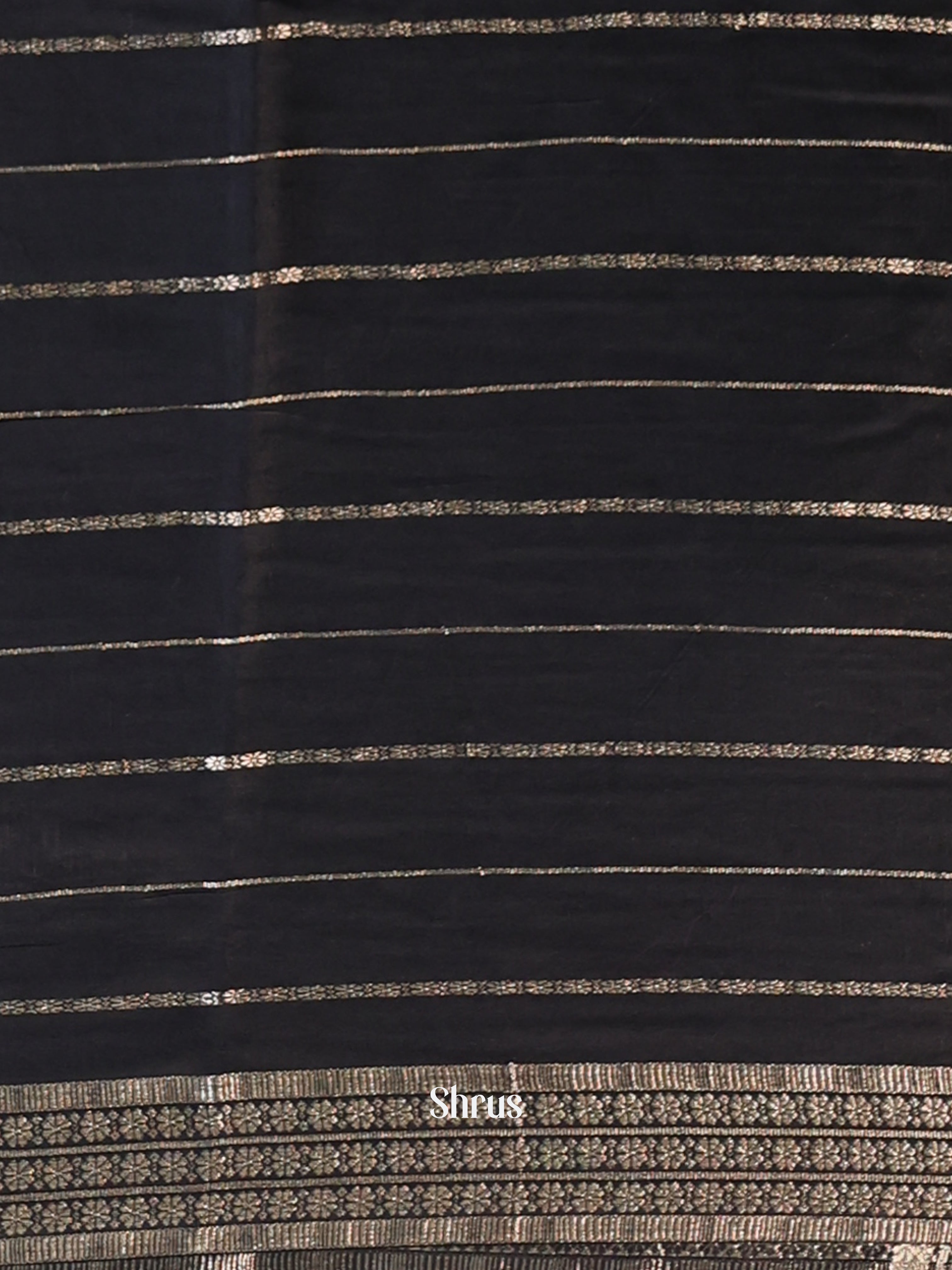 Black - Semi Mysoresilk Saree