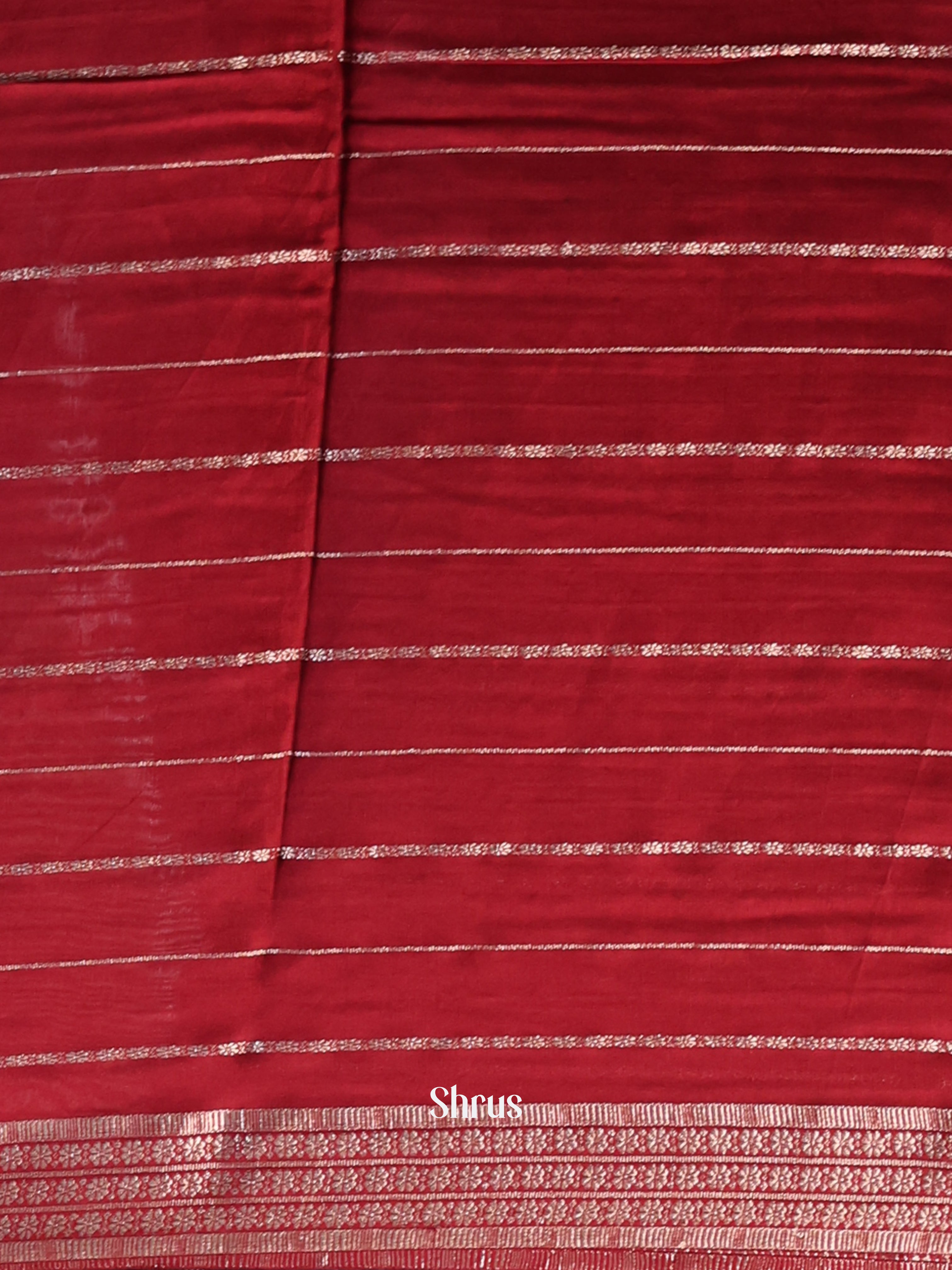 Maroon - Semi Mysoresilk Saree