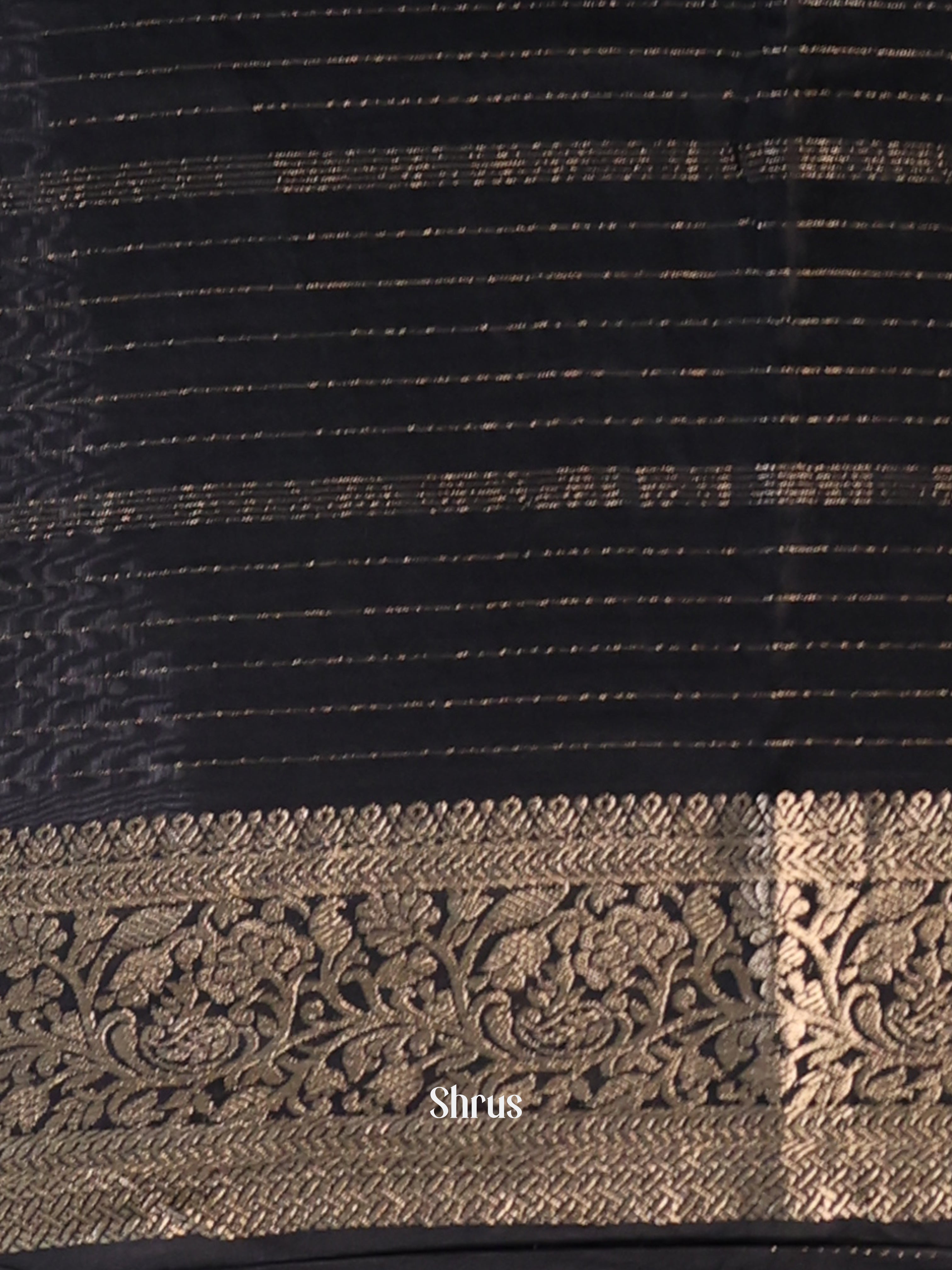 Black - Semi Mysoresilk Saree