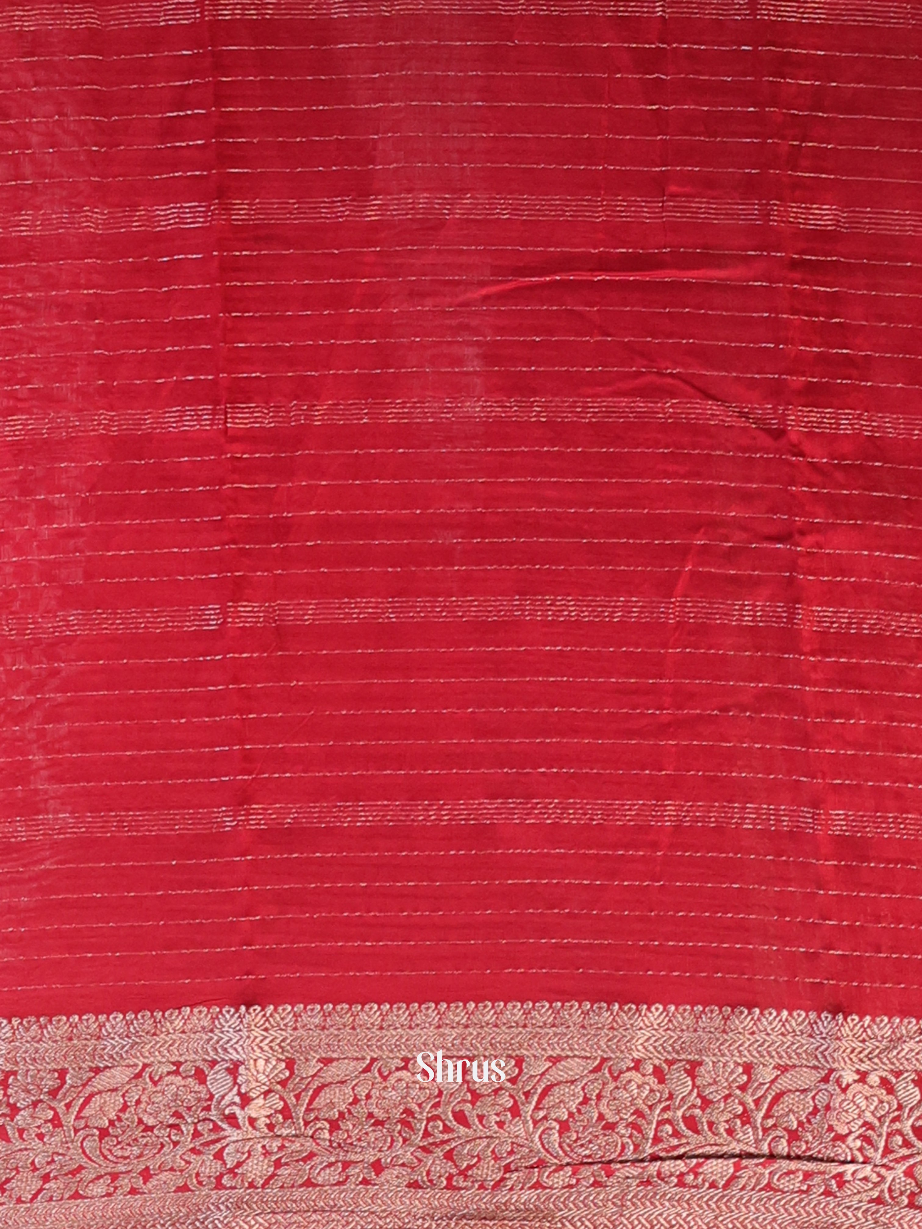 Red - Semi Mysoresilk Saree