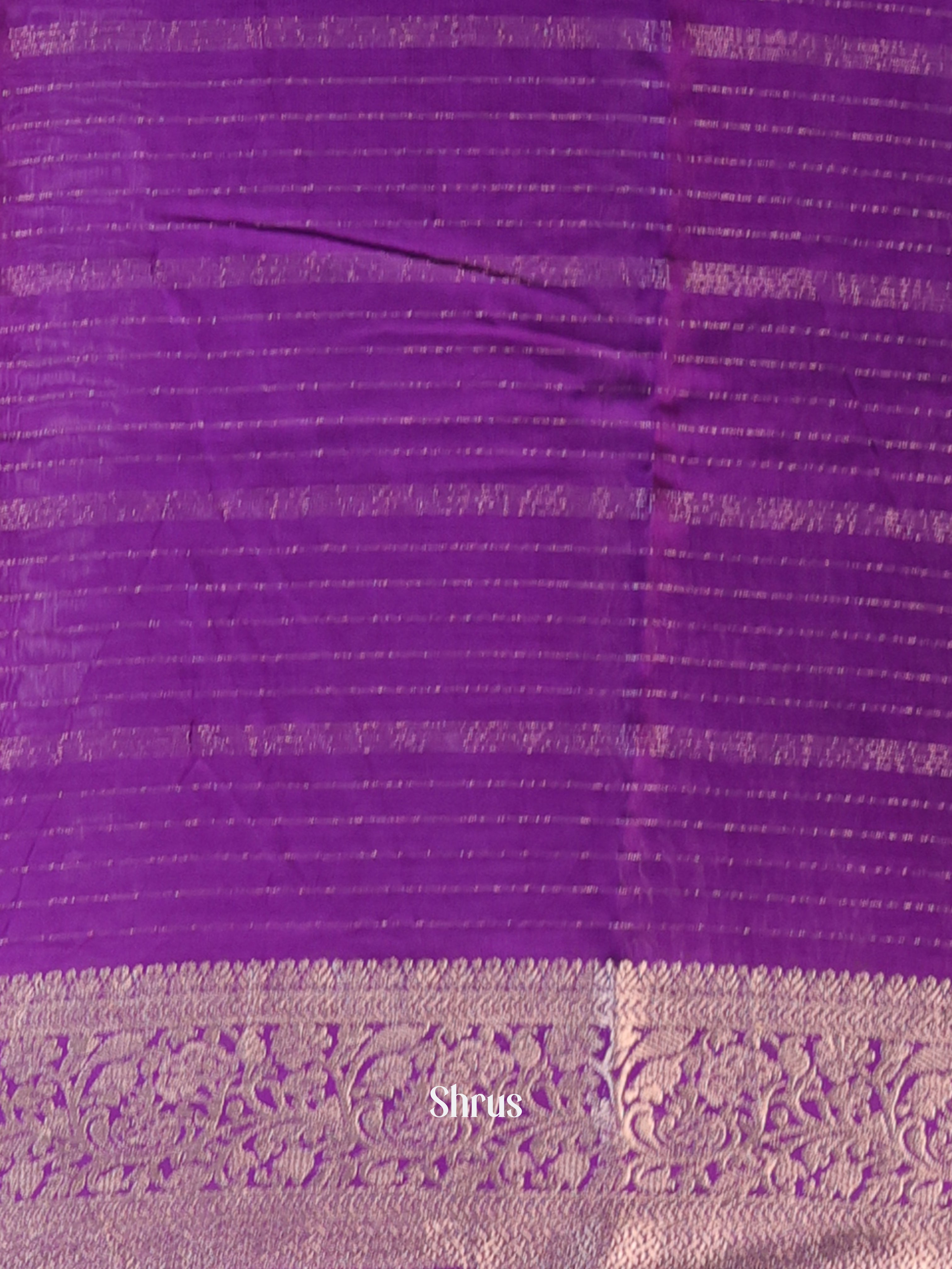 Purple - Semi Mysoresilk Saree