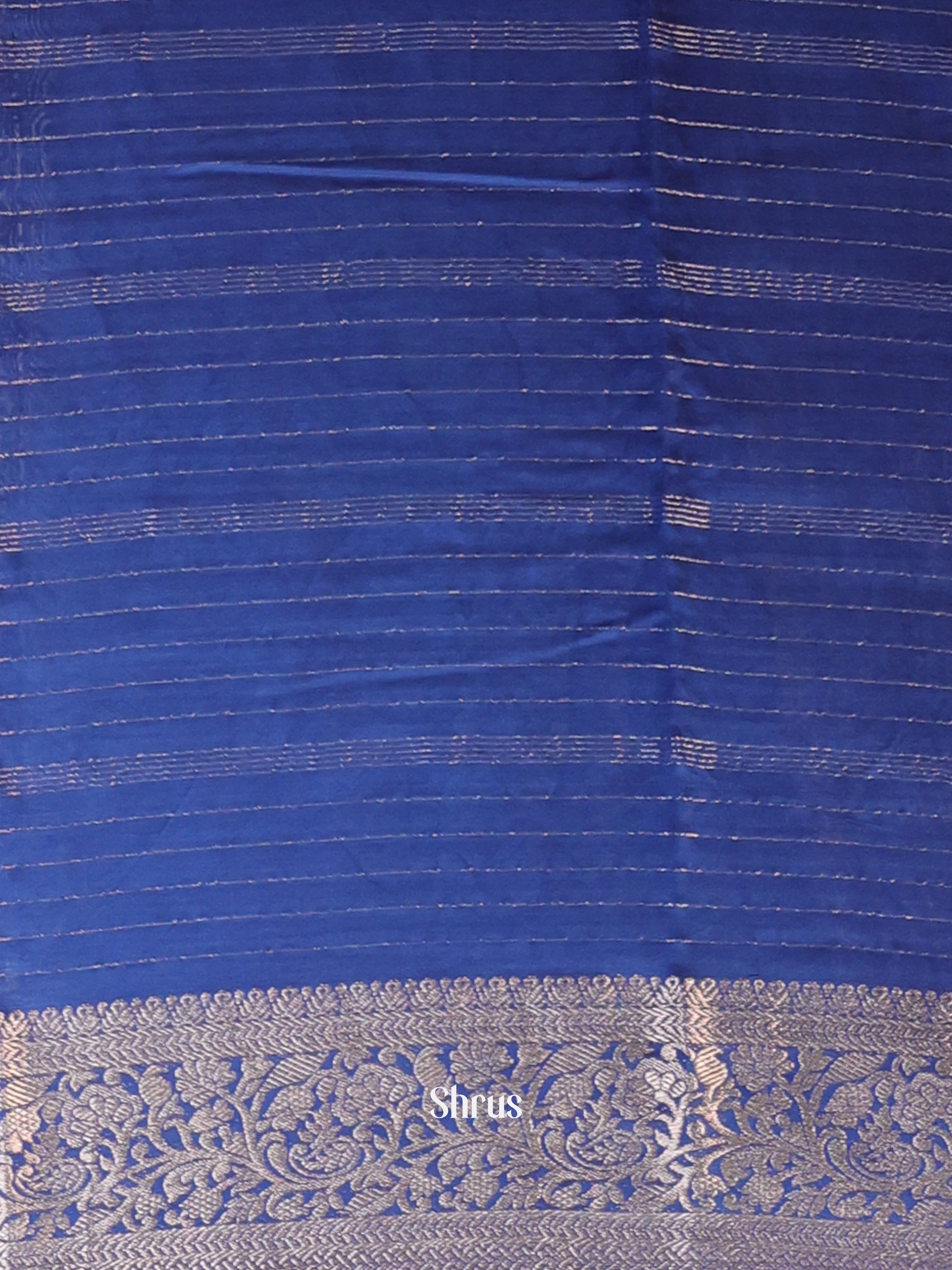 Blue  - Semi Mysoresilk Saree