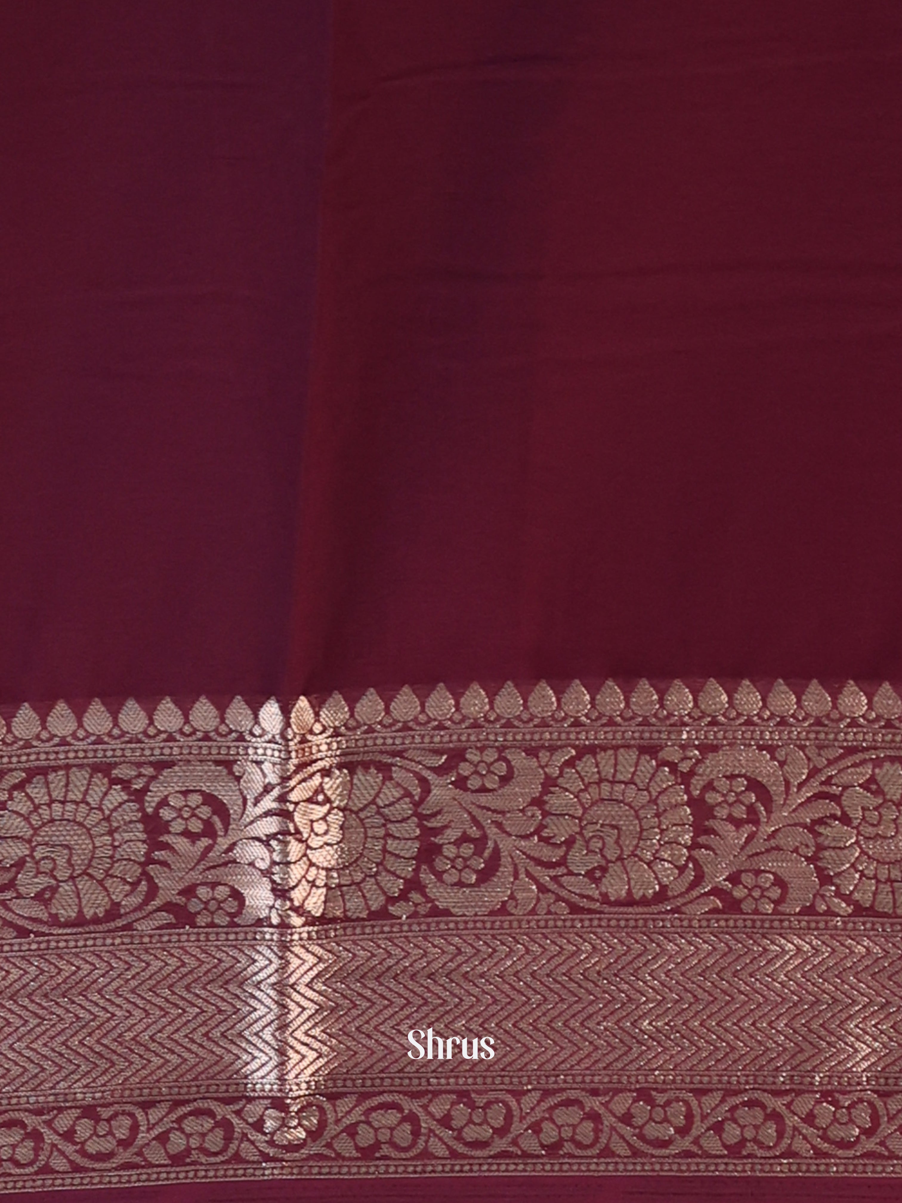 Maroon - Semi Mysoresilk Saree