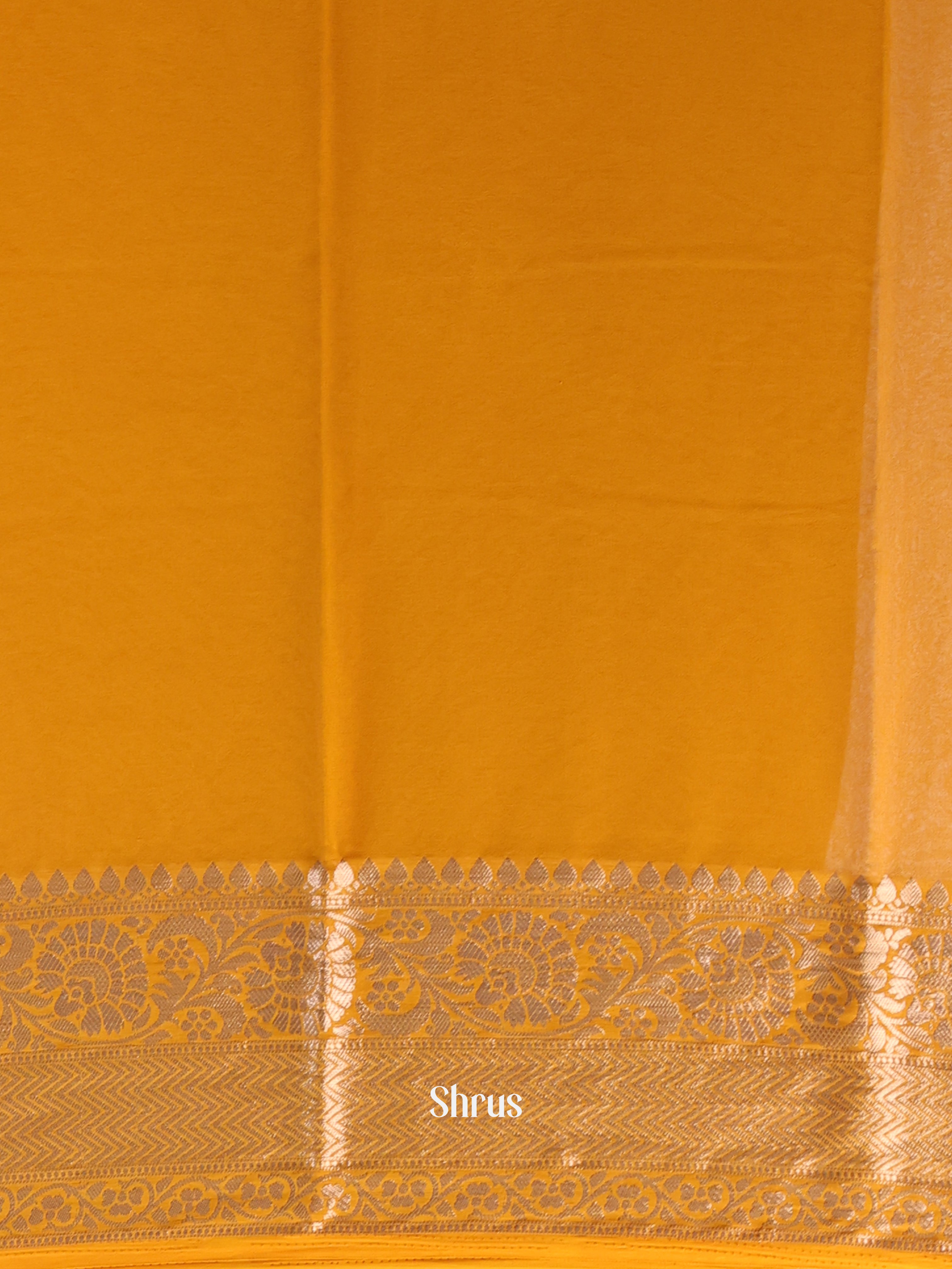 Mustard - Semi Mysoresilk Saree