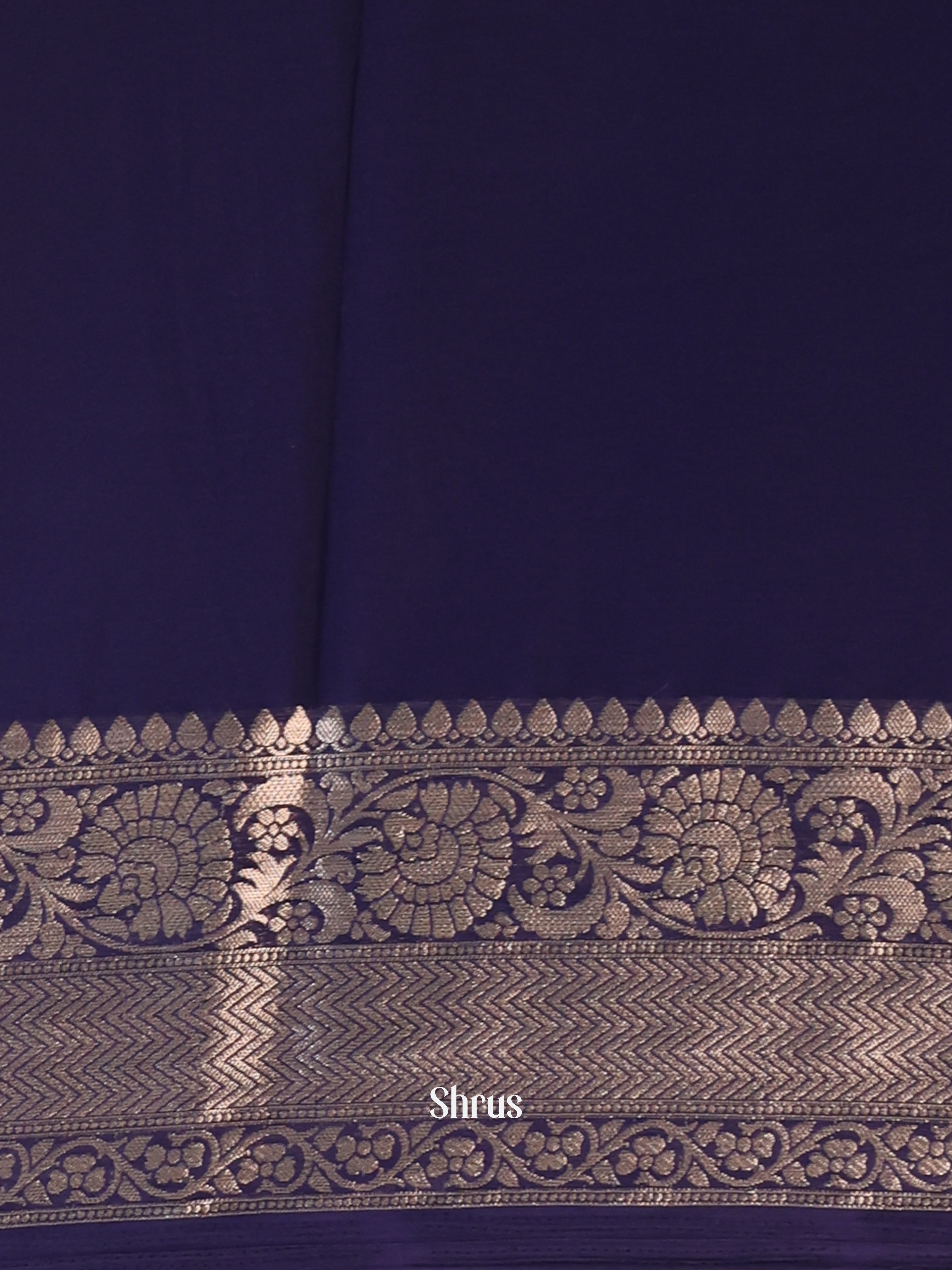 Blue - Semi Mysoresilk Saree