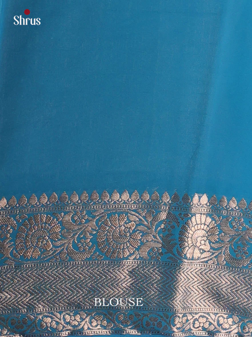 Blue- Semi Mysoresilk Saree - Shop on Shrus.com