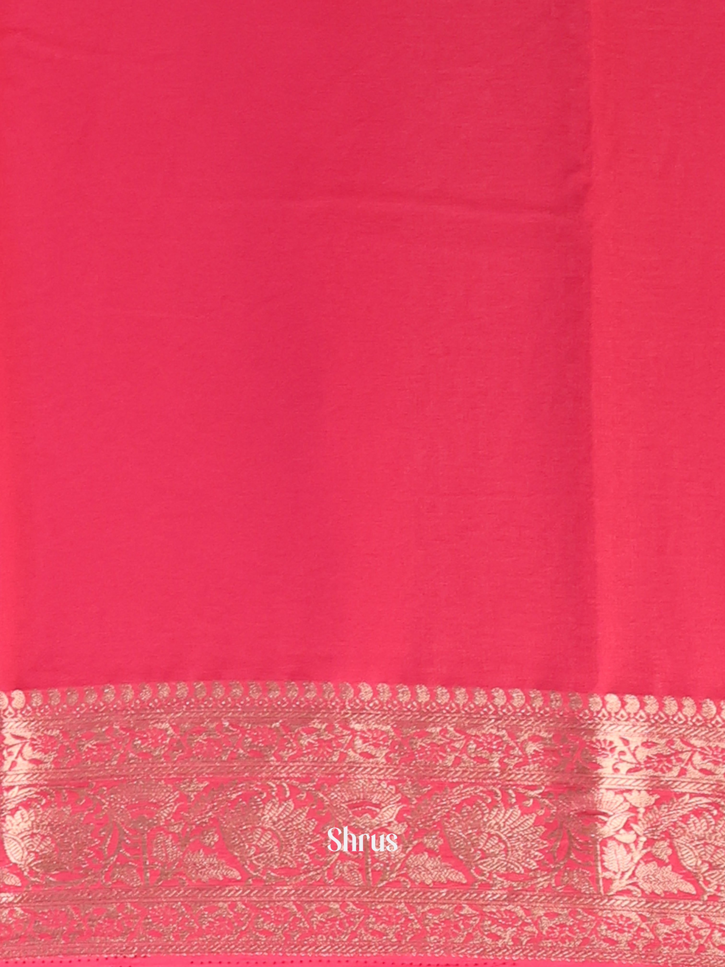 Pink - Semi Mysoresilk Saree