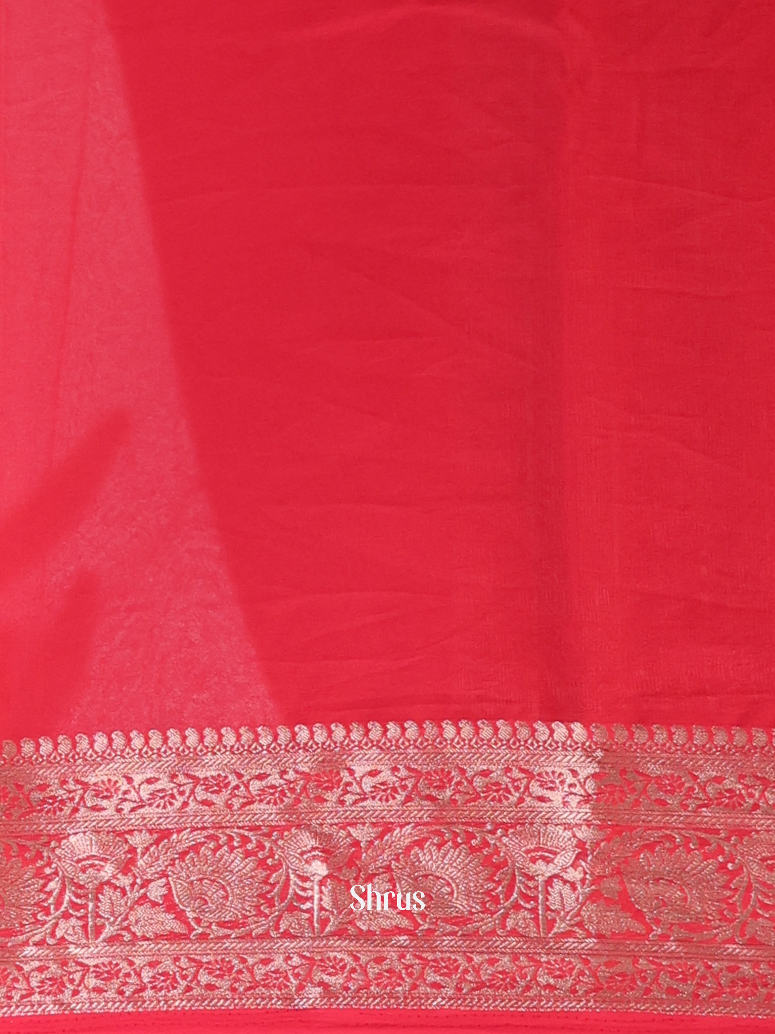 Red- Semi Mysoresilk Saree