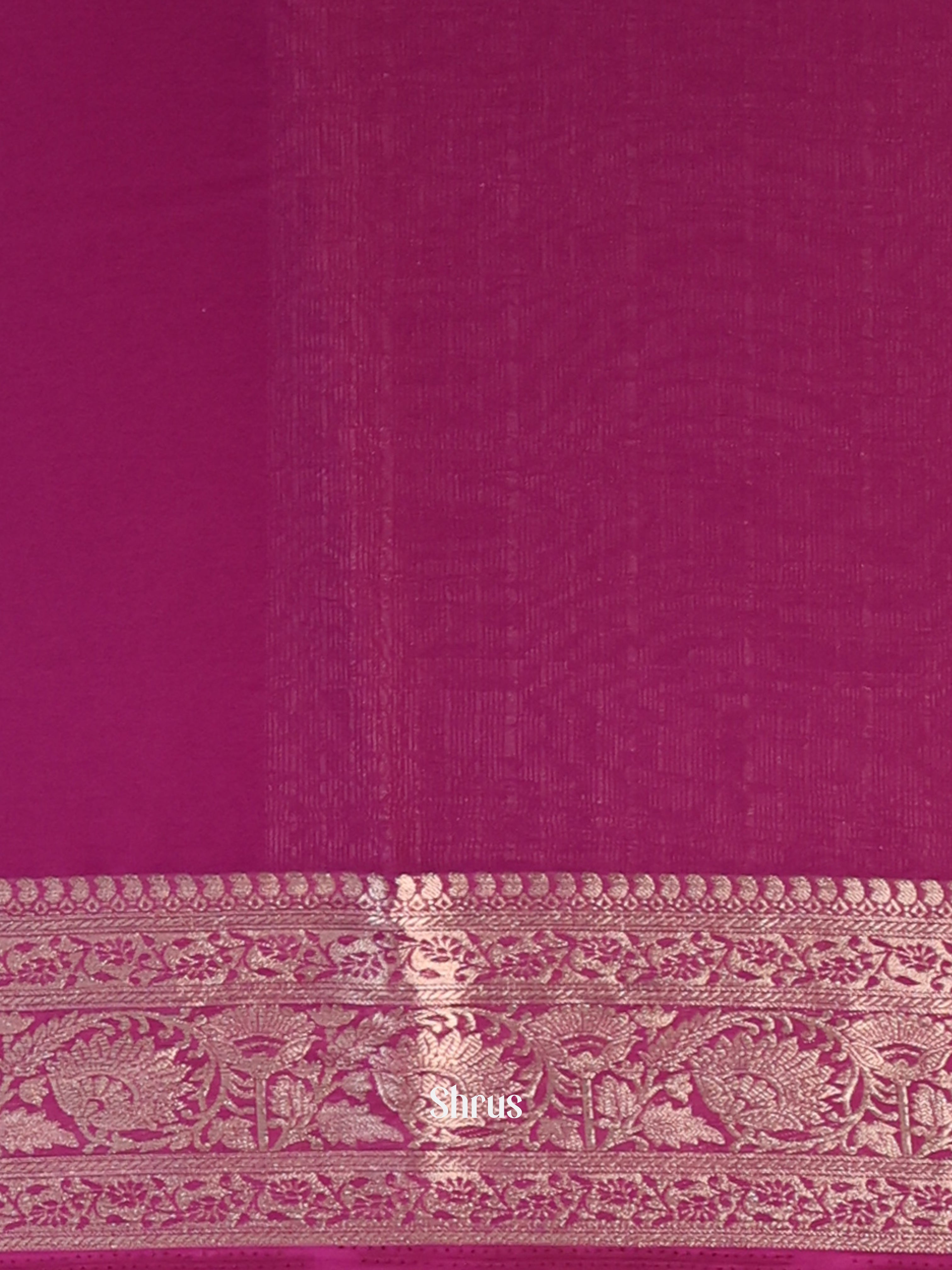 Purple - Semi Mysoresilk Saree