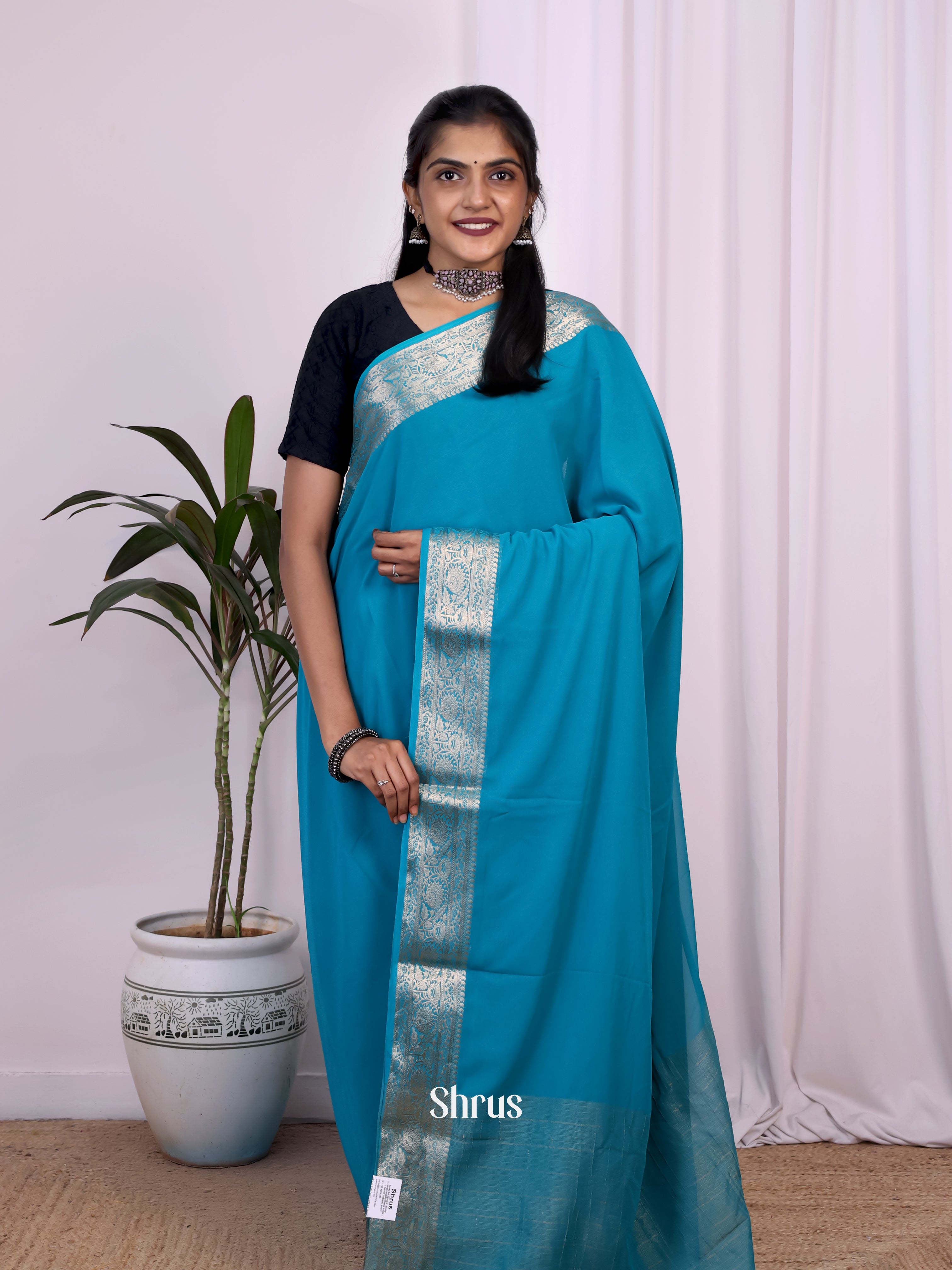 Green - Semi Mysoresilk Saree