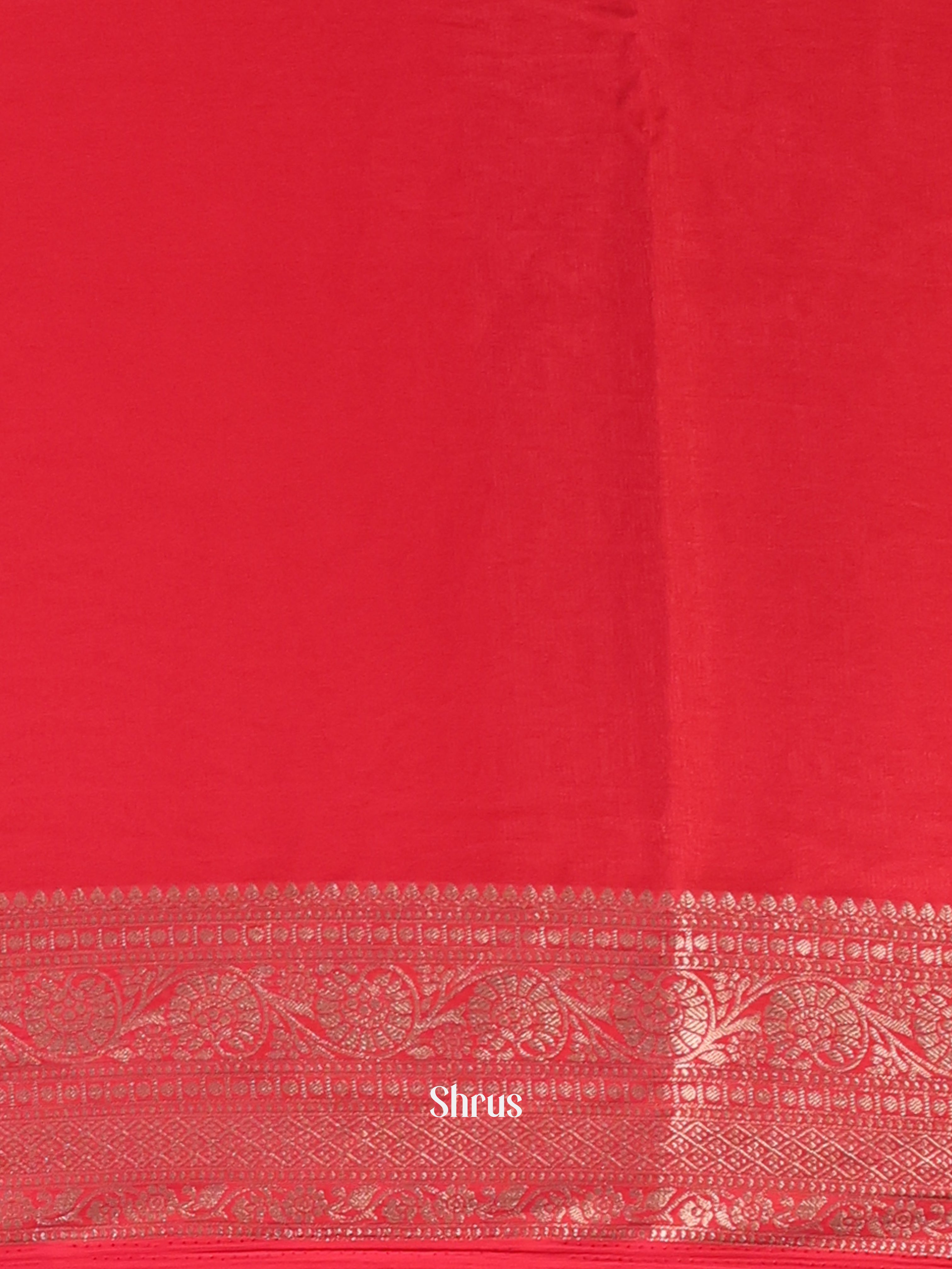 Red  - Semi Mysoresilk Saree