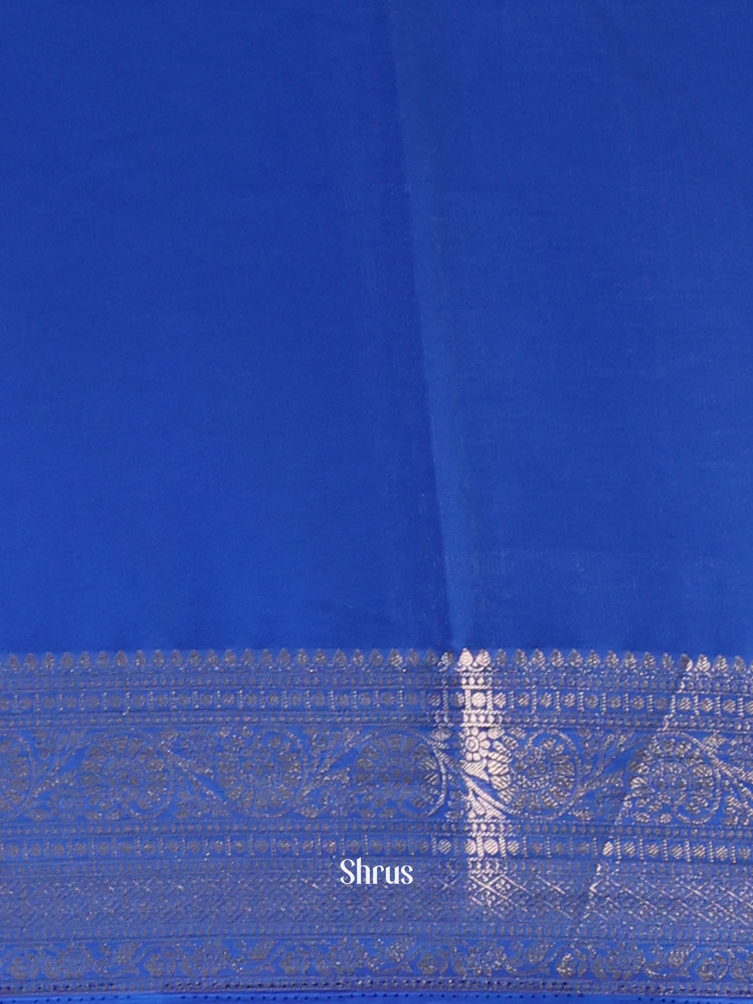 Blue - Semi Mysoresilk Saree