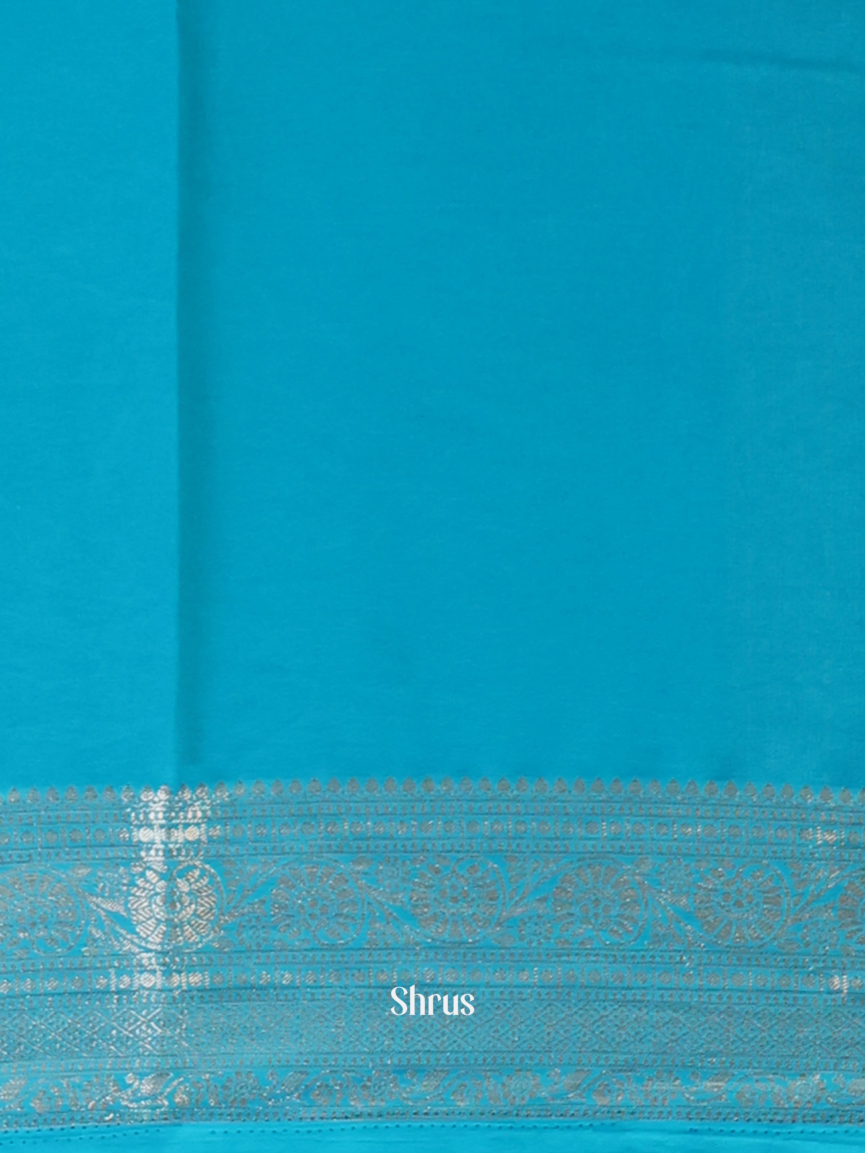 Blue - Semi Mysoresilk Saree