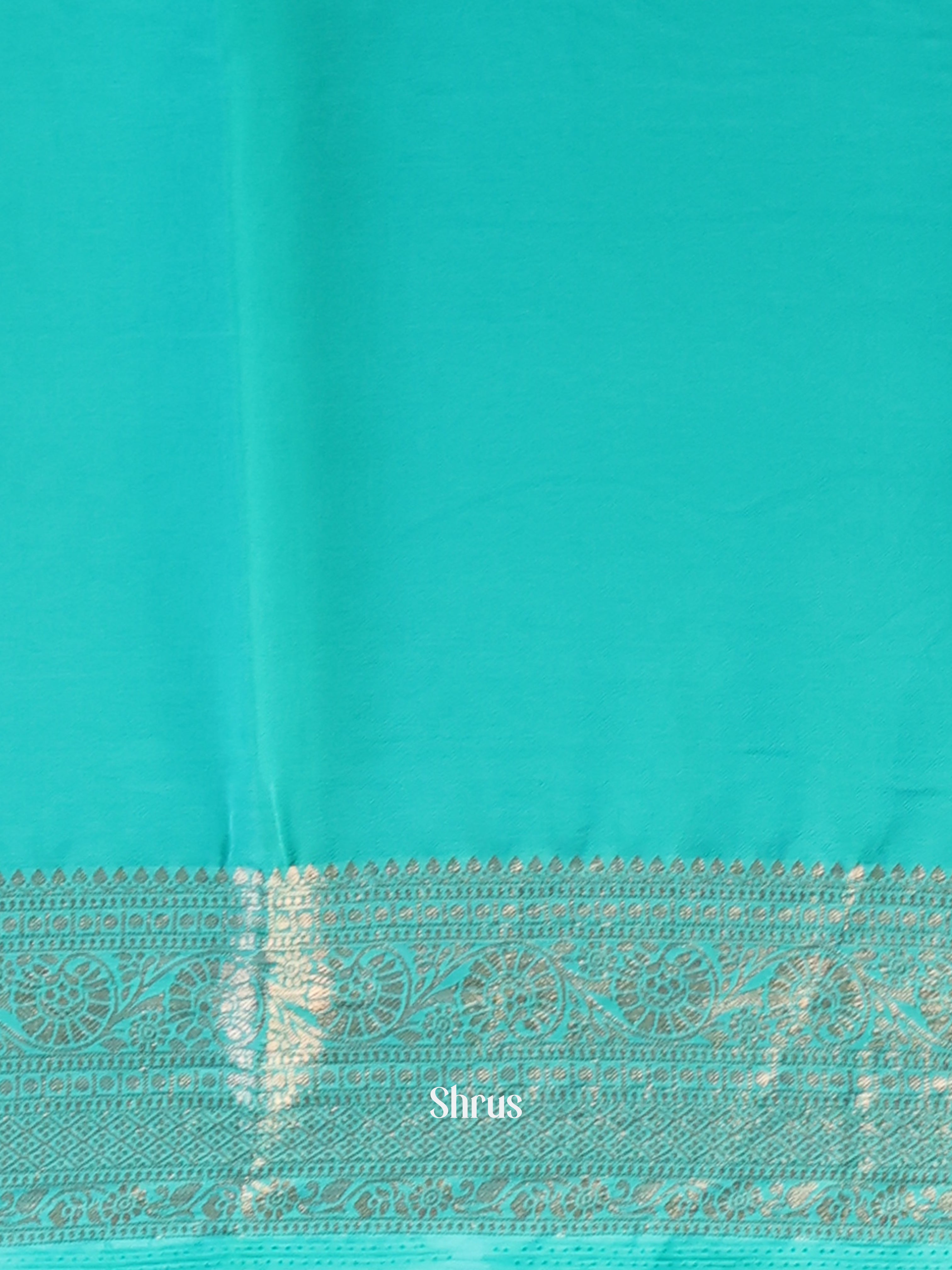 Teal - Semi Mysoresilk Saree