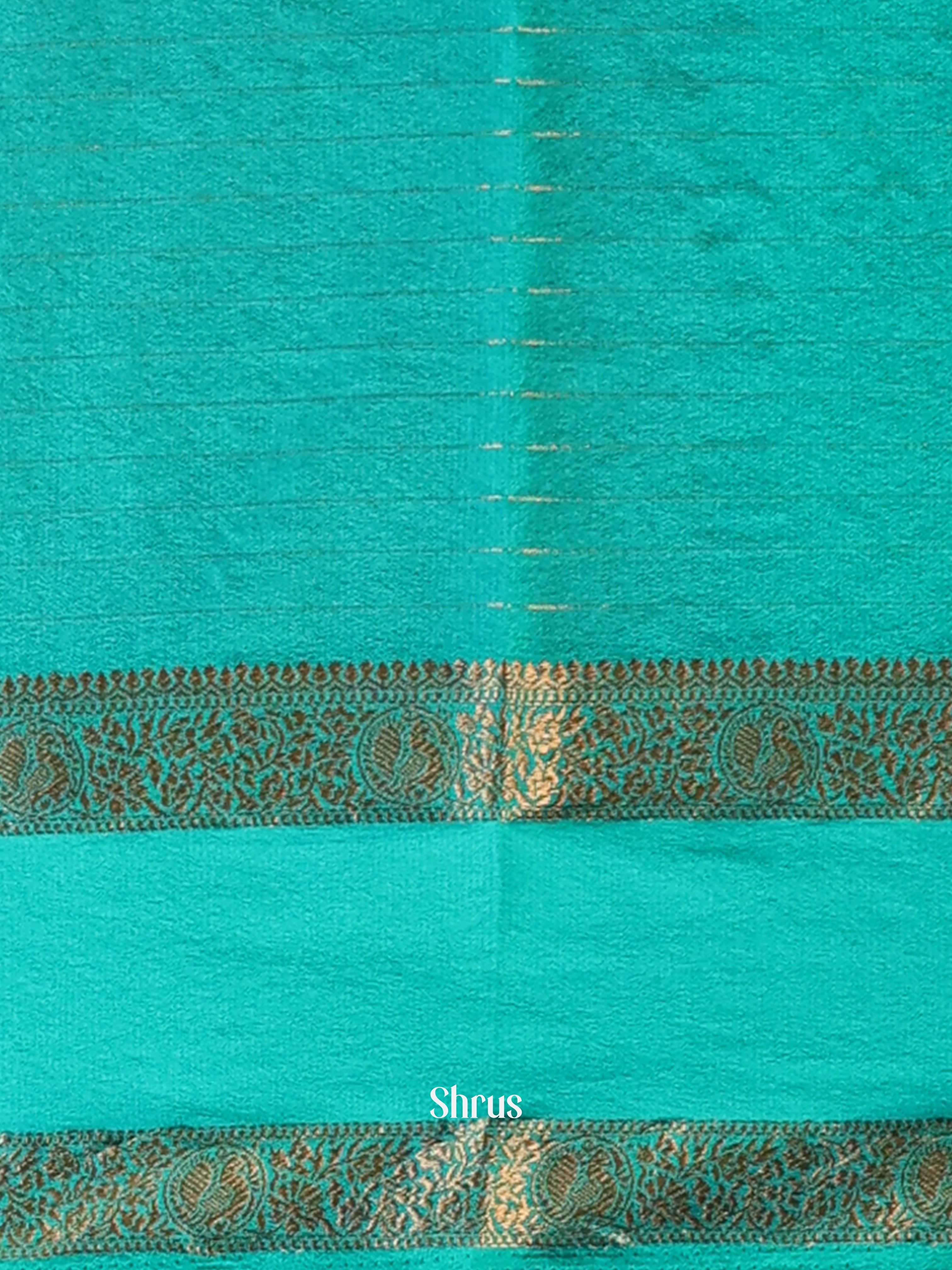 Pink & Green - Semi Mysoresilk Saree