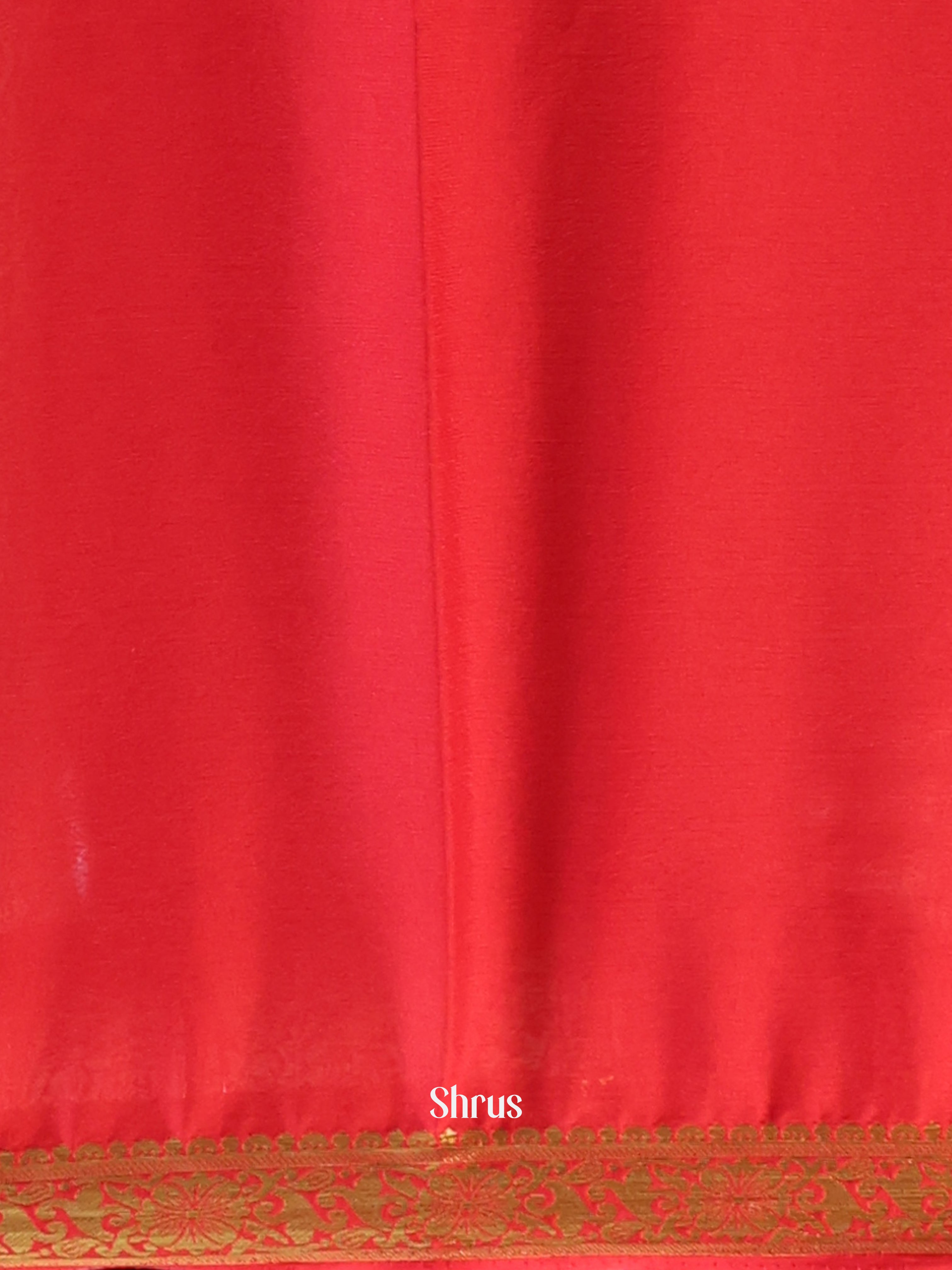 Red - Semi Mysoresilk Saree