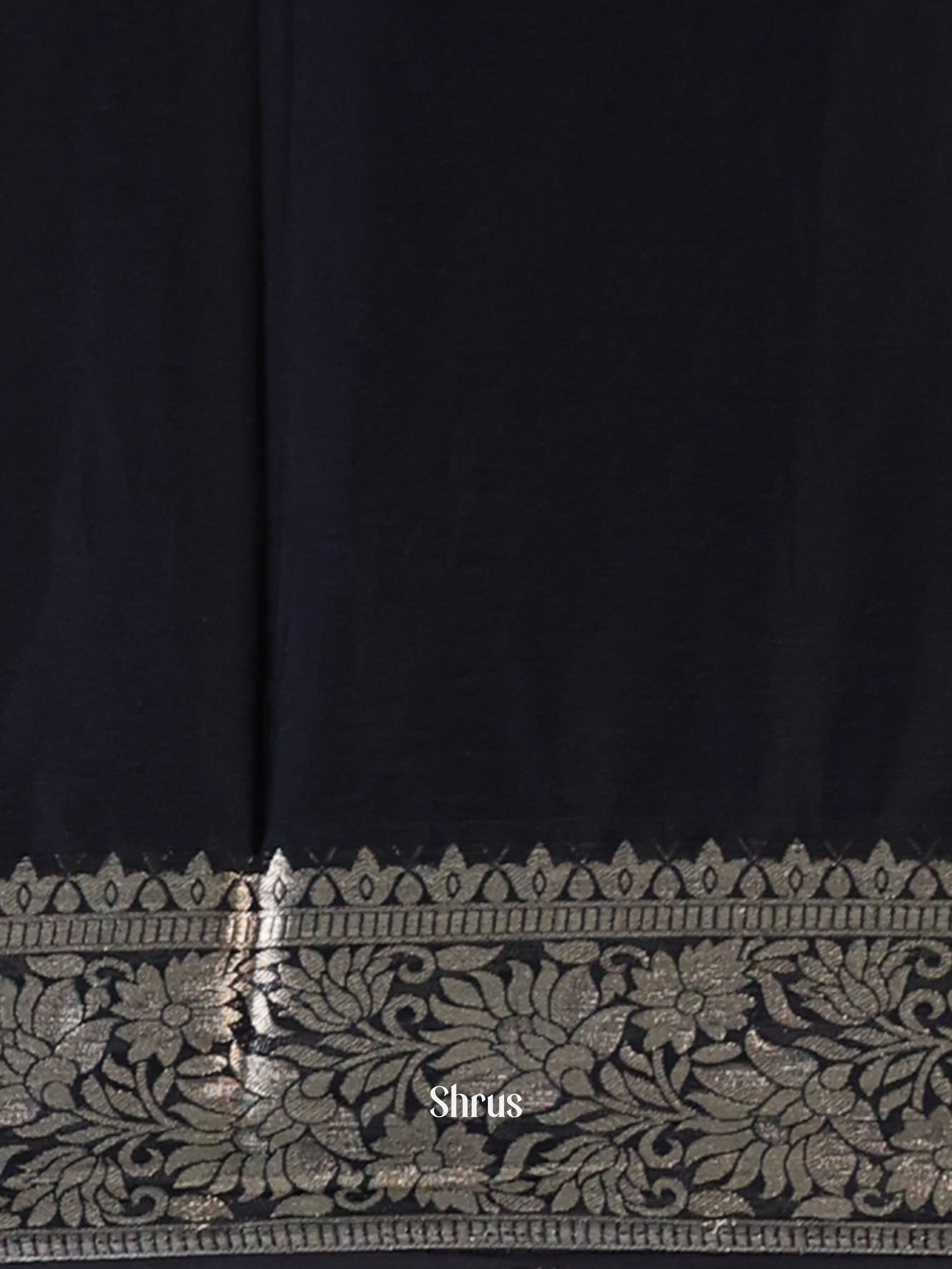 Black - Semi Mysoresilk Saree