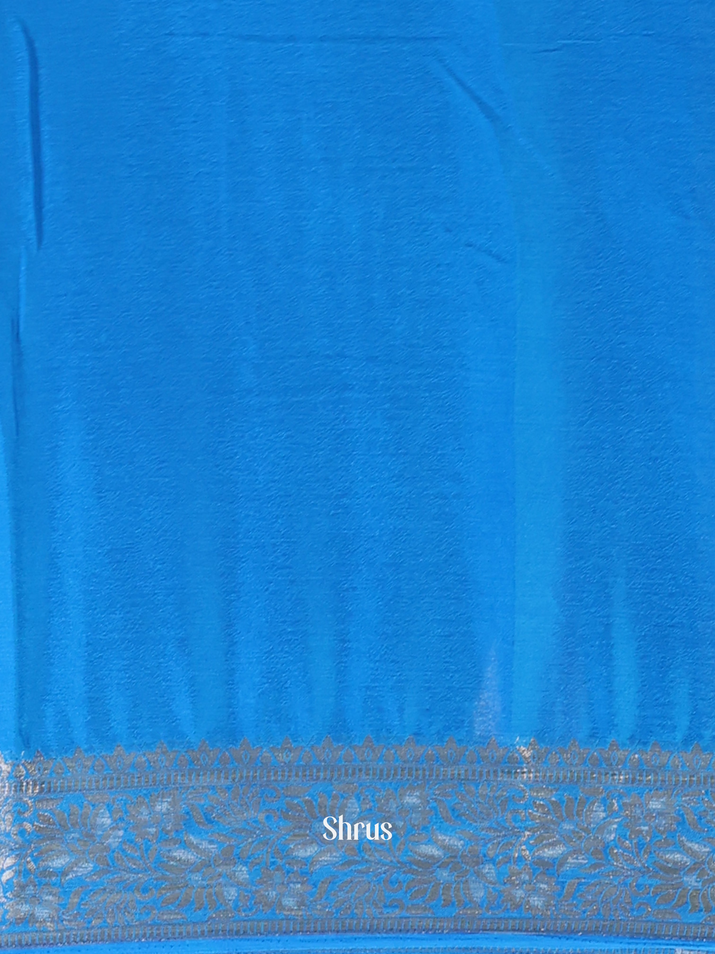 Blue - Semi Mysoresilk Saree