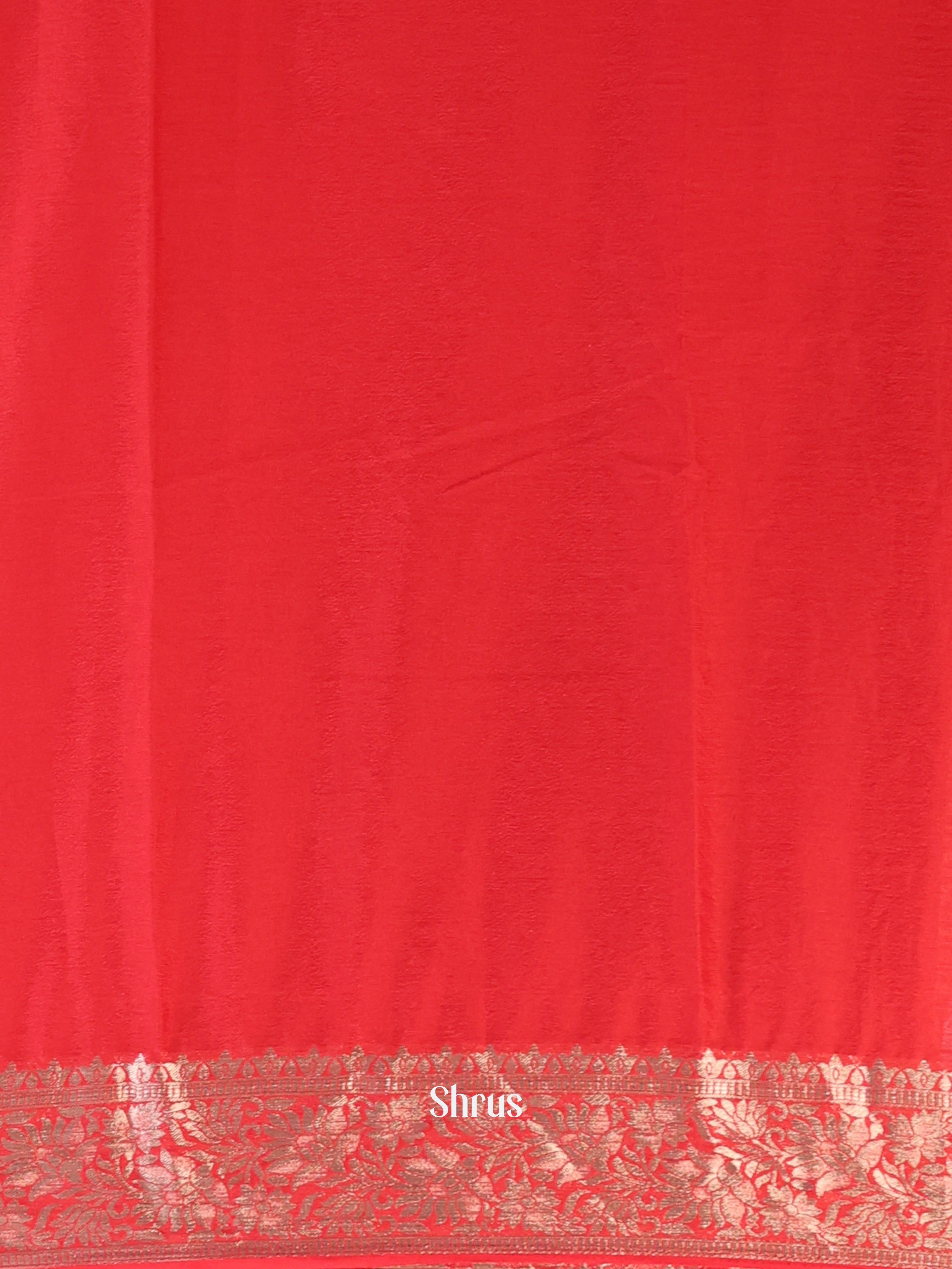 Red- Semi Mysoresilk Saree