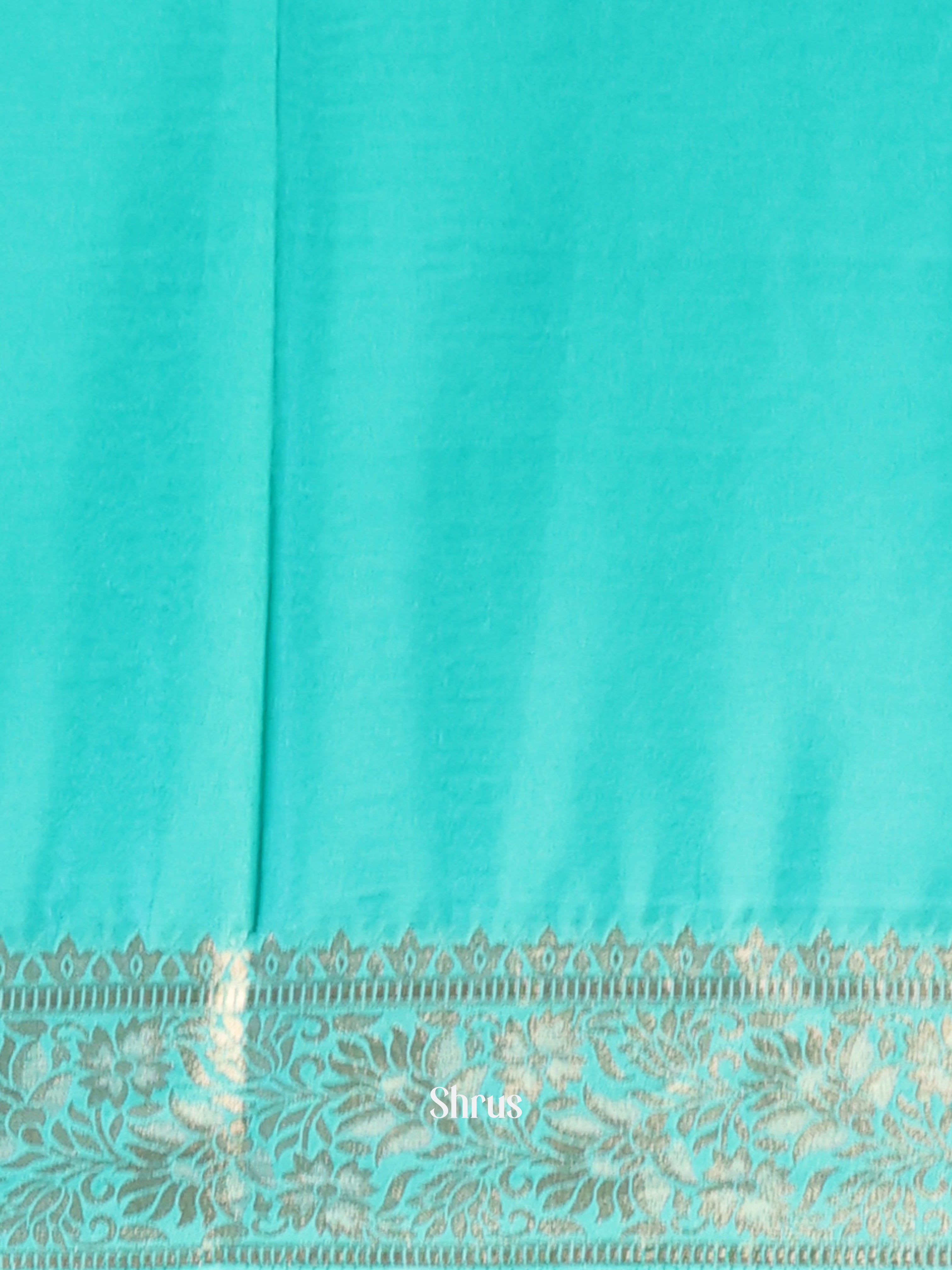 Teal  - Semi Mysoresilk Saree