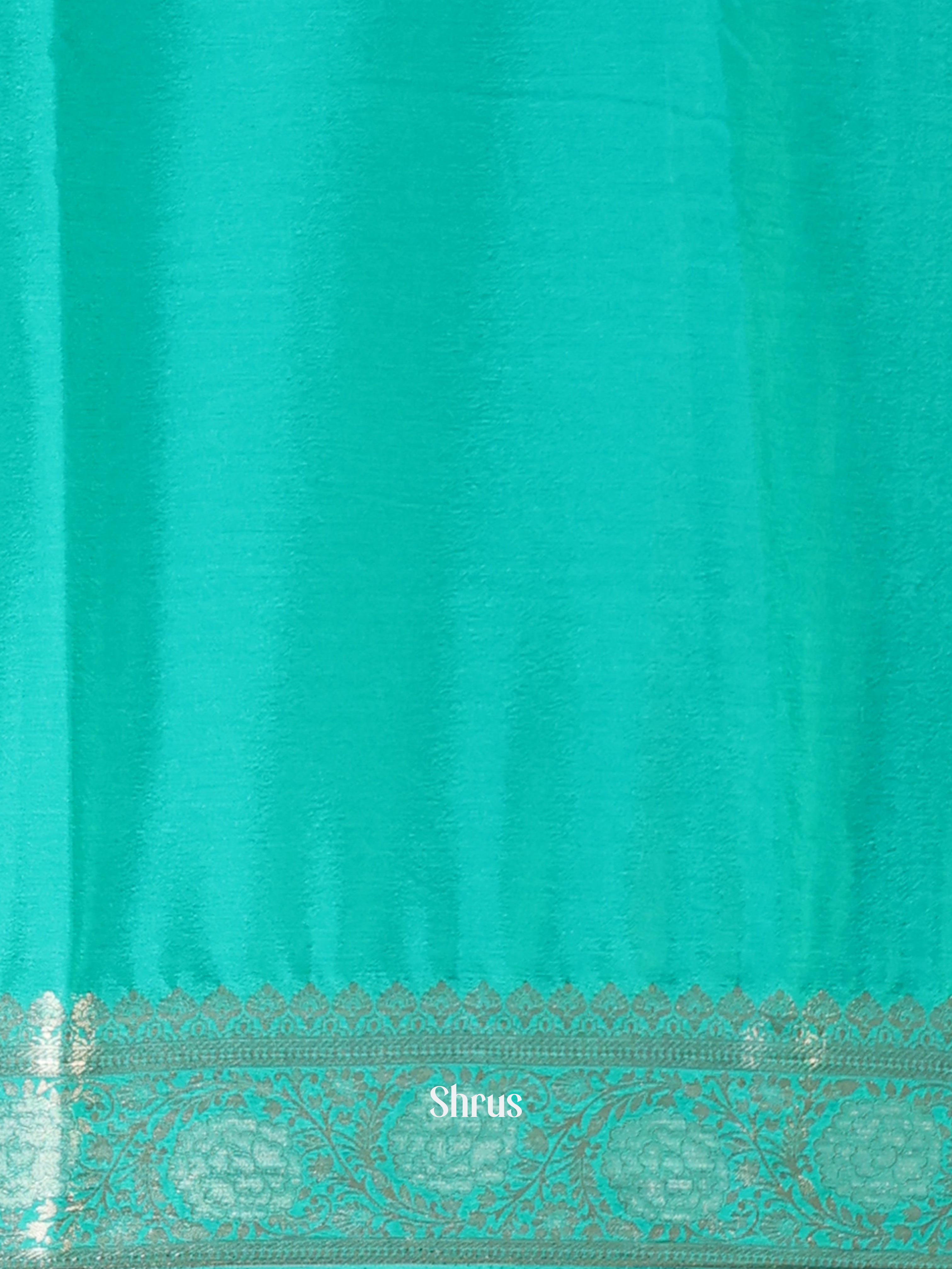 Teal Green - Semi Mysoresilk Saree