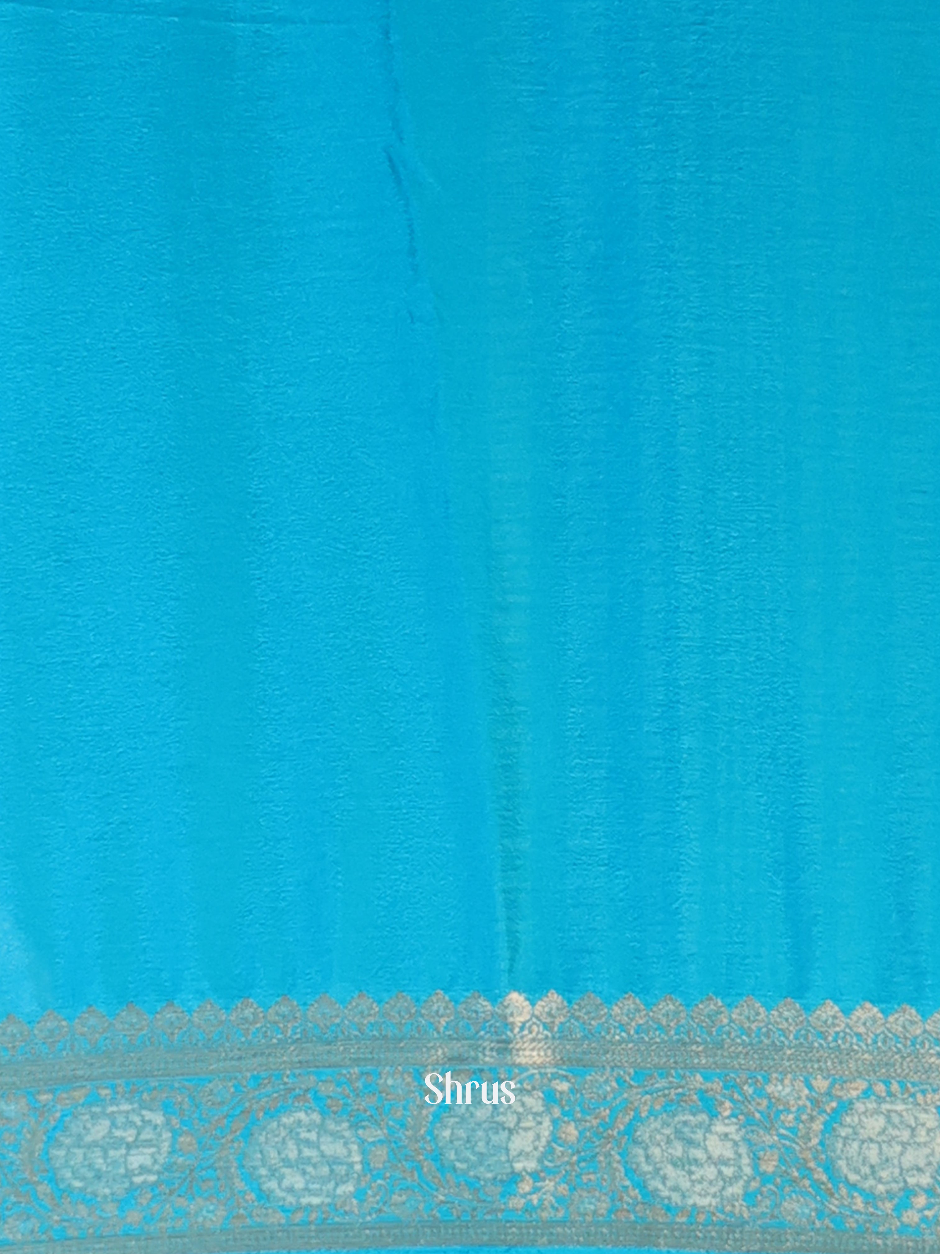 Blue - Semi Mysoresilk Saree