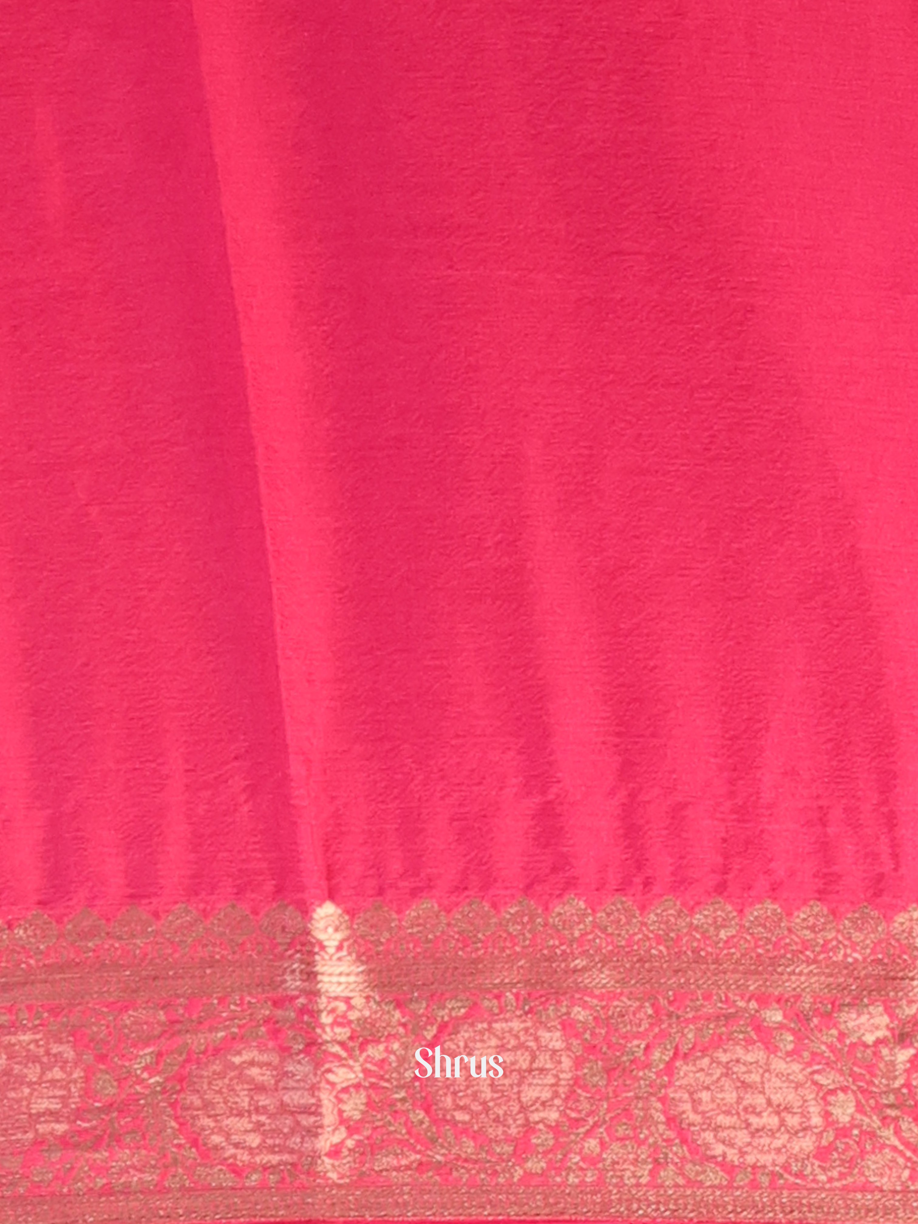 Pink - Semi Mysoresilk Saree