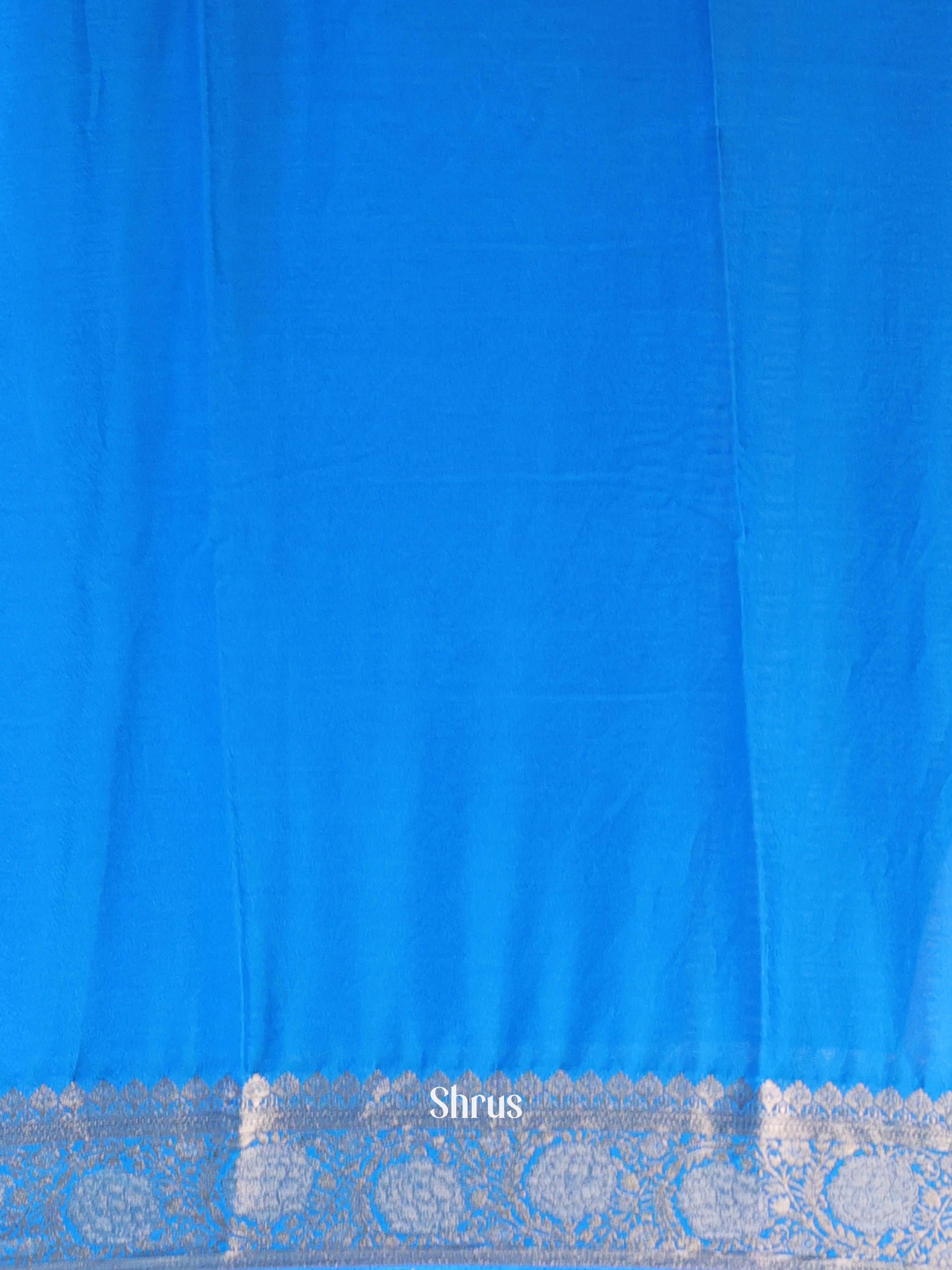 Blue - Semi Mysoresilk Saree