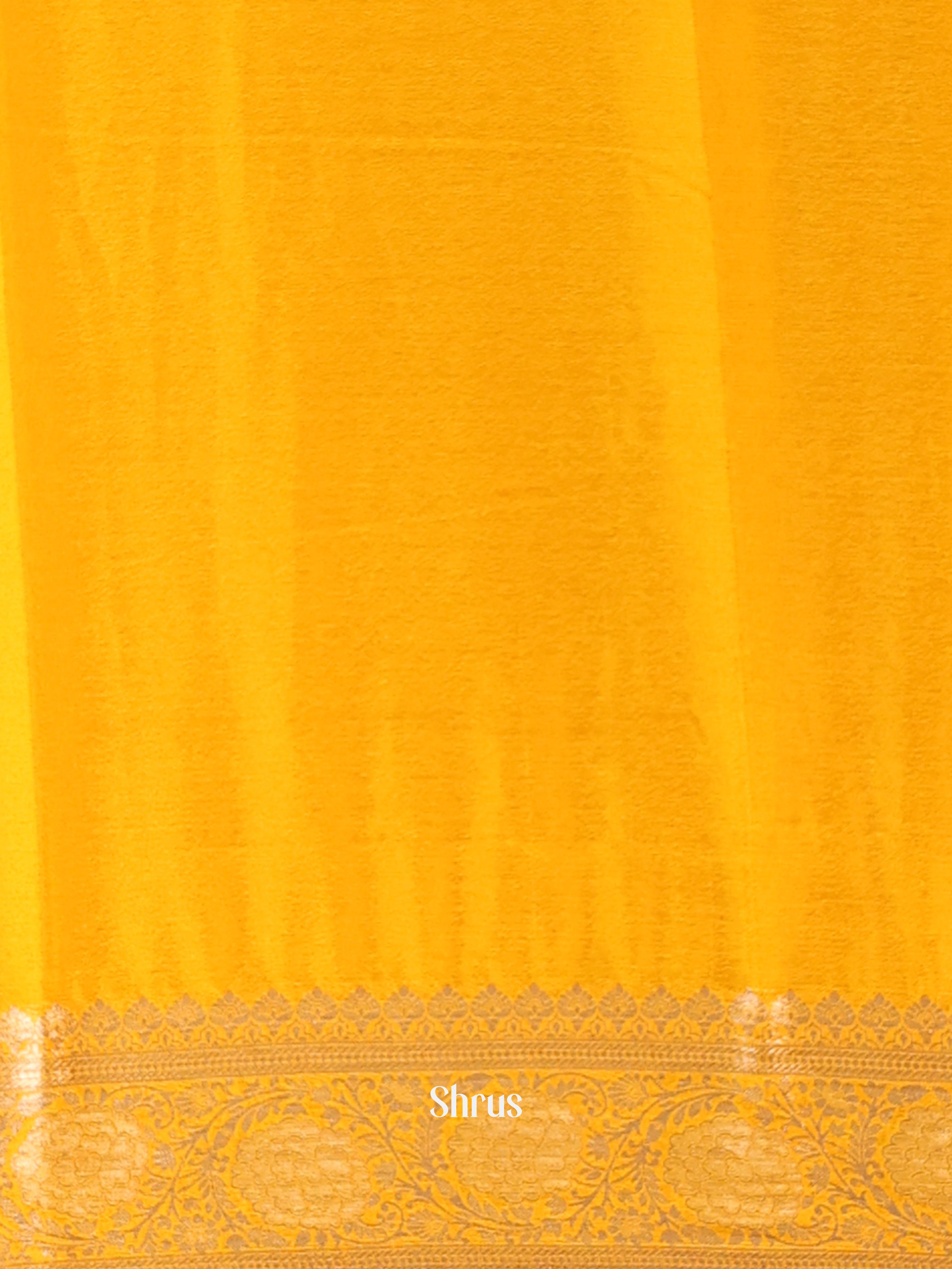 Yellow - Semi Mysoresilk Saree