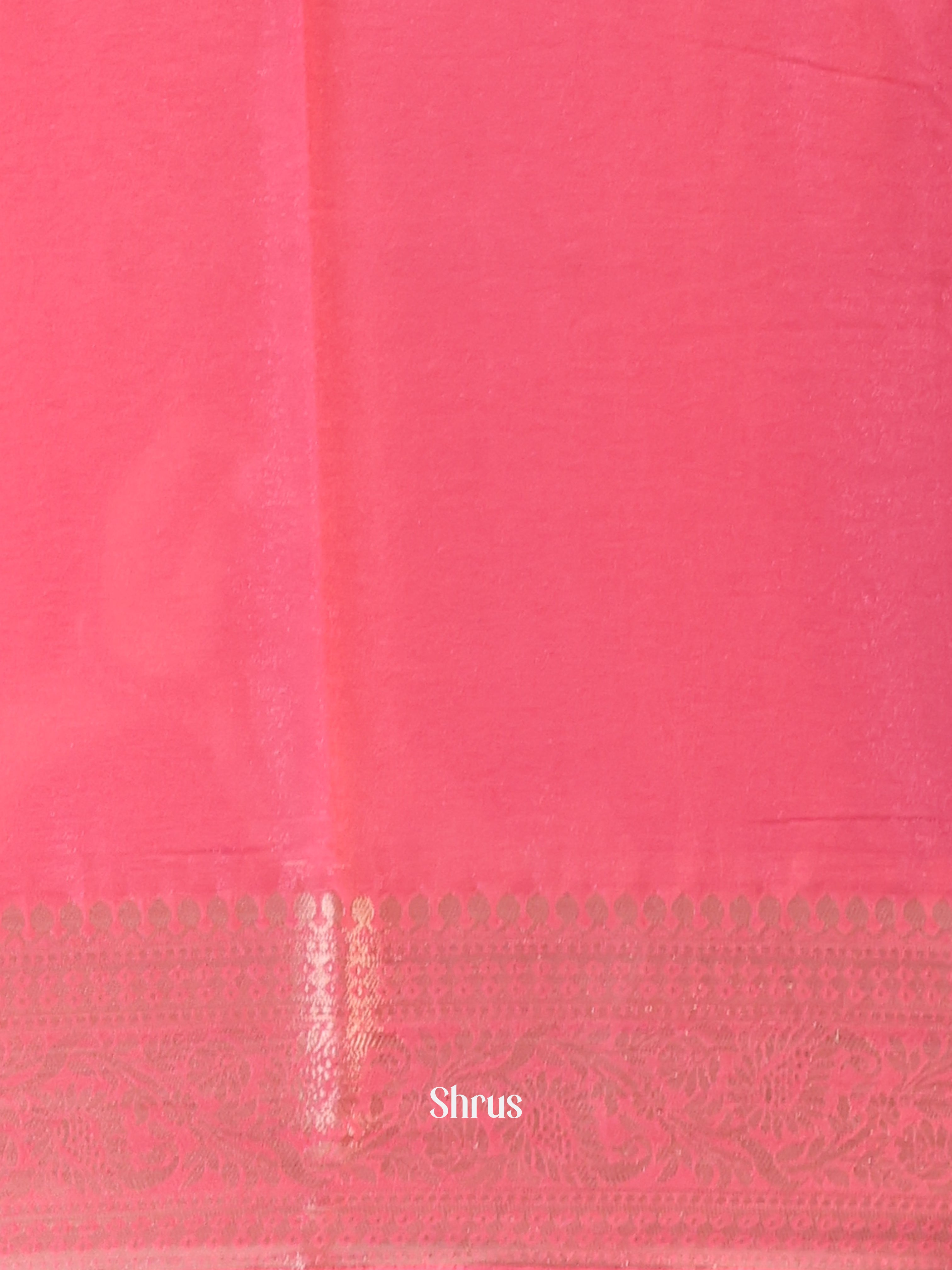 Pink - Semi Mysoresilk Saree