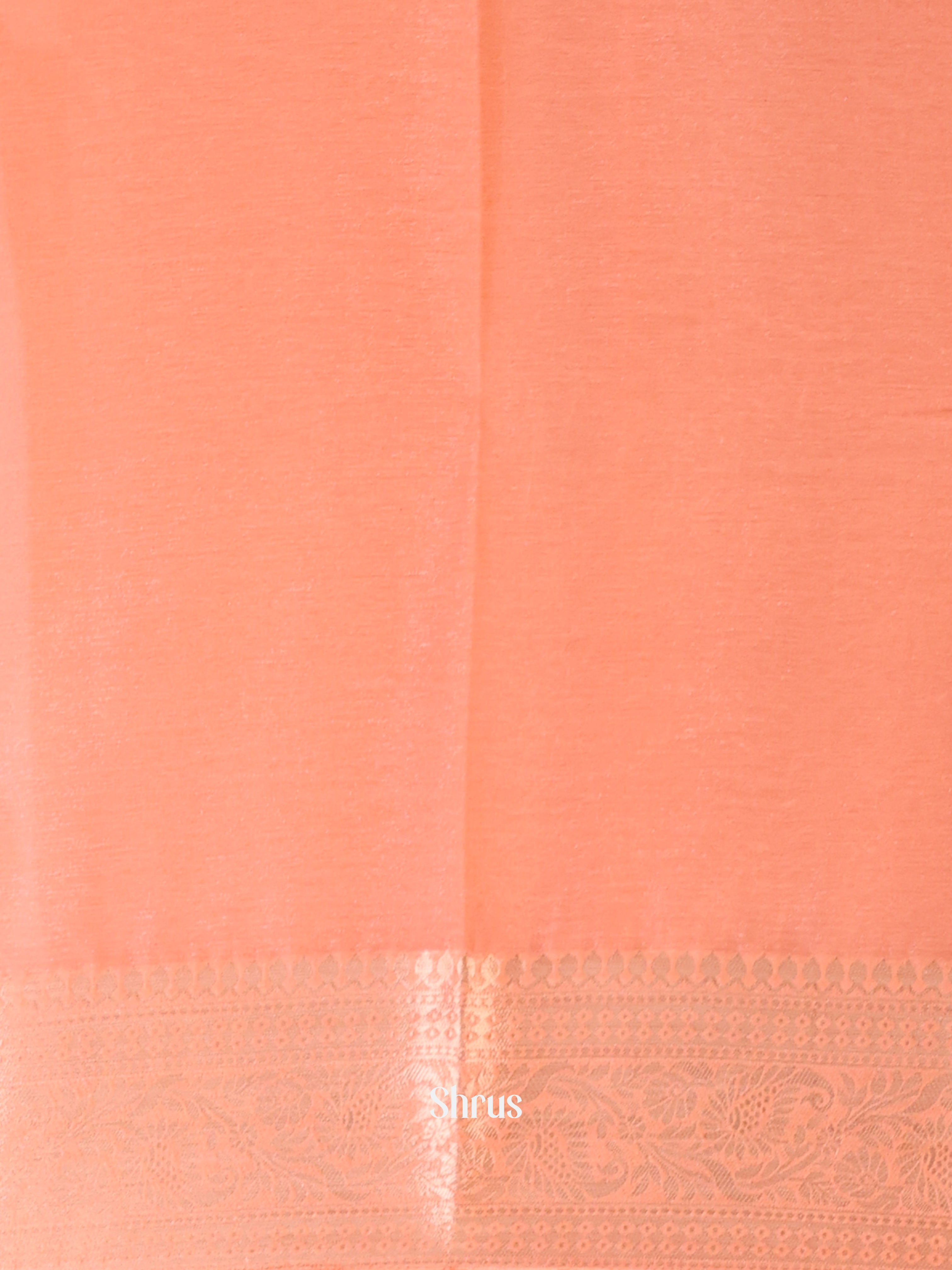 Peach - Semi Mysoresilk Saree