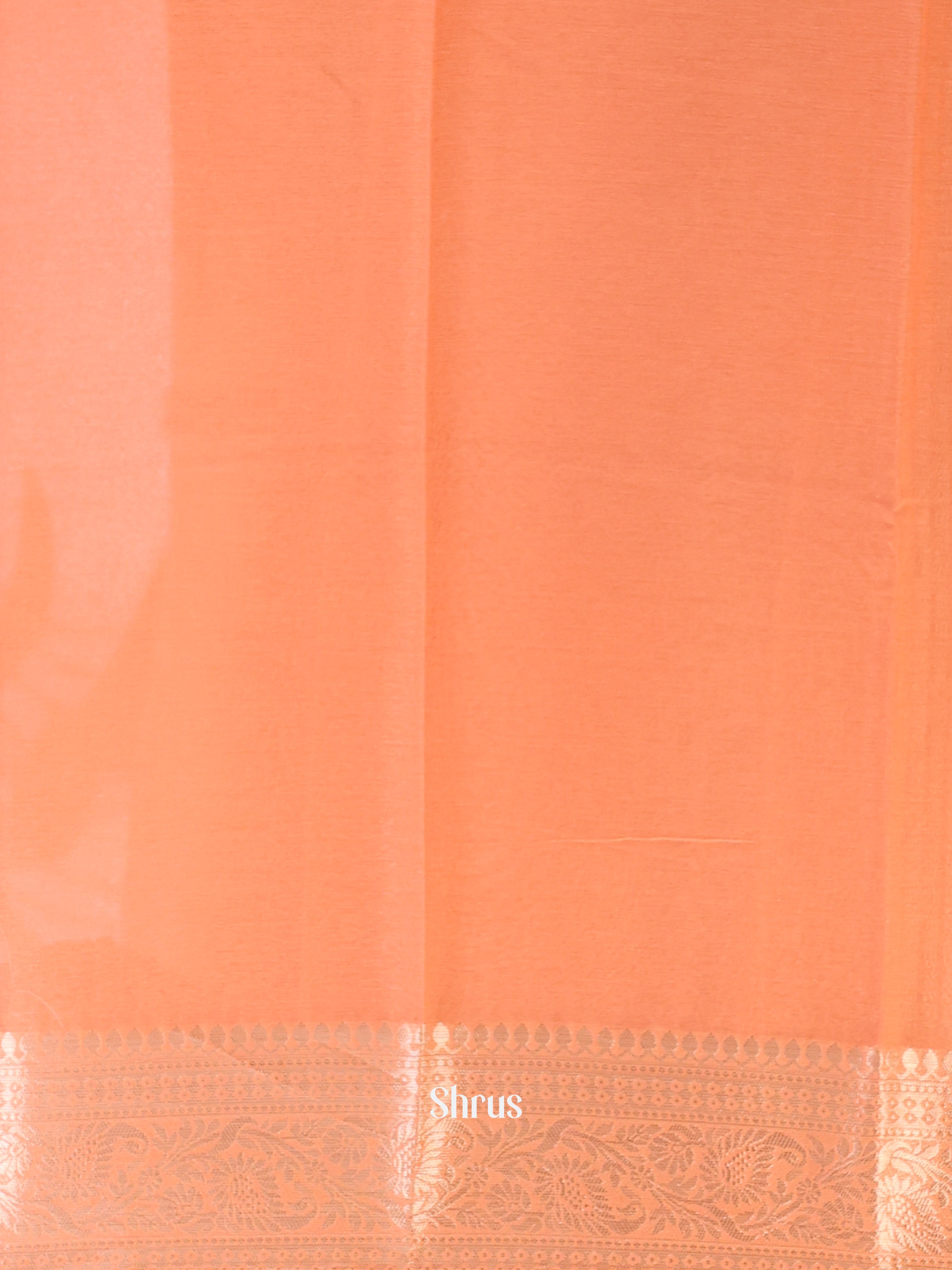 Peach- Semi Mysoresilk Saree