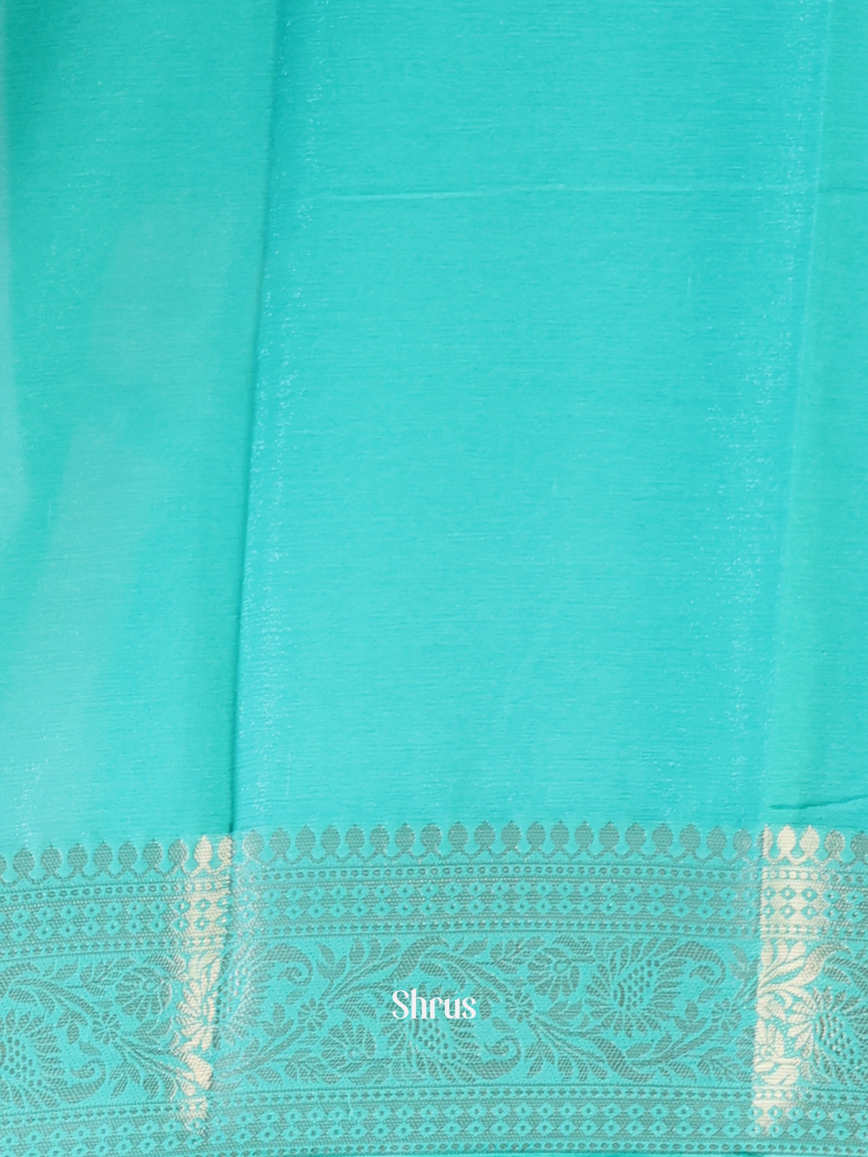 Teal - Semi Mysoresilk Saree