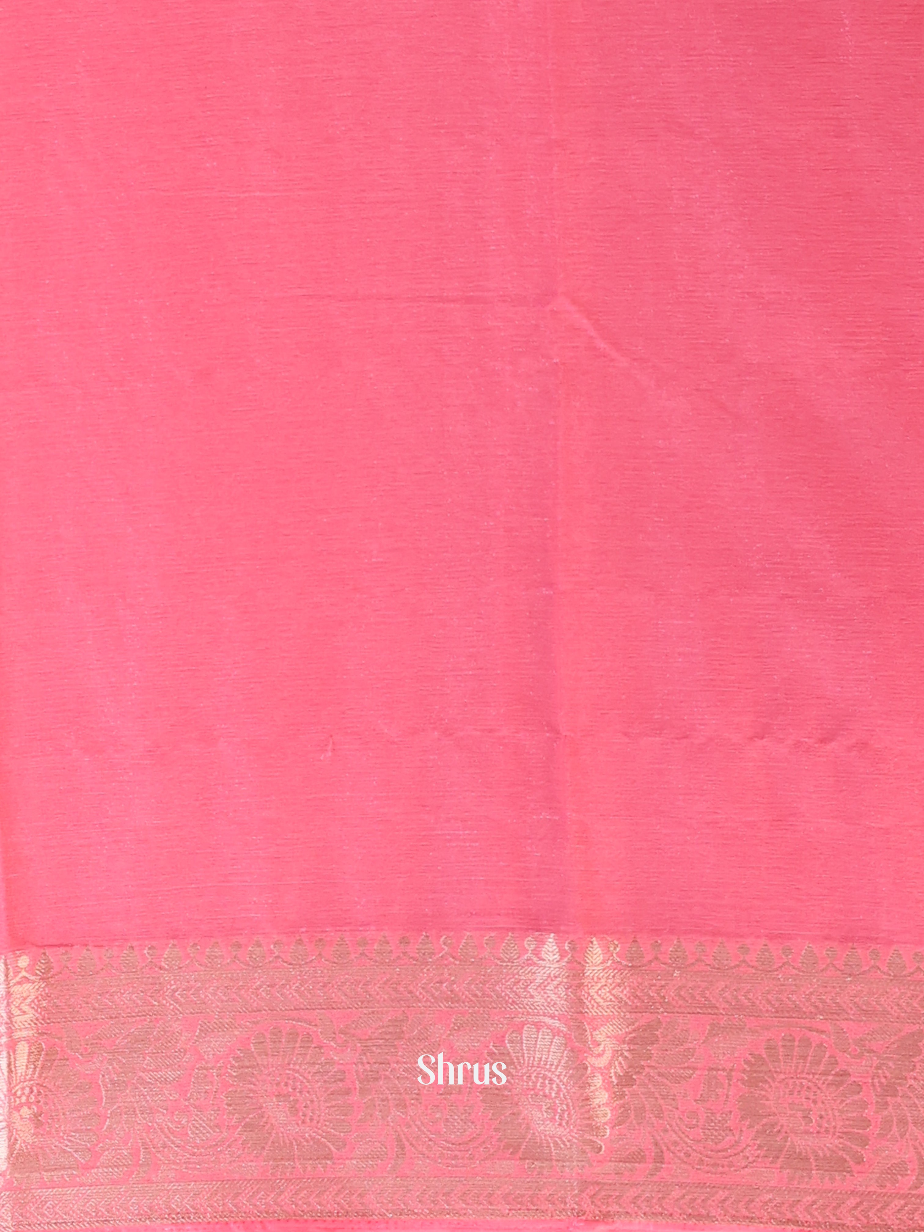 Pink - Semi Mysoresilk Saree